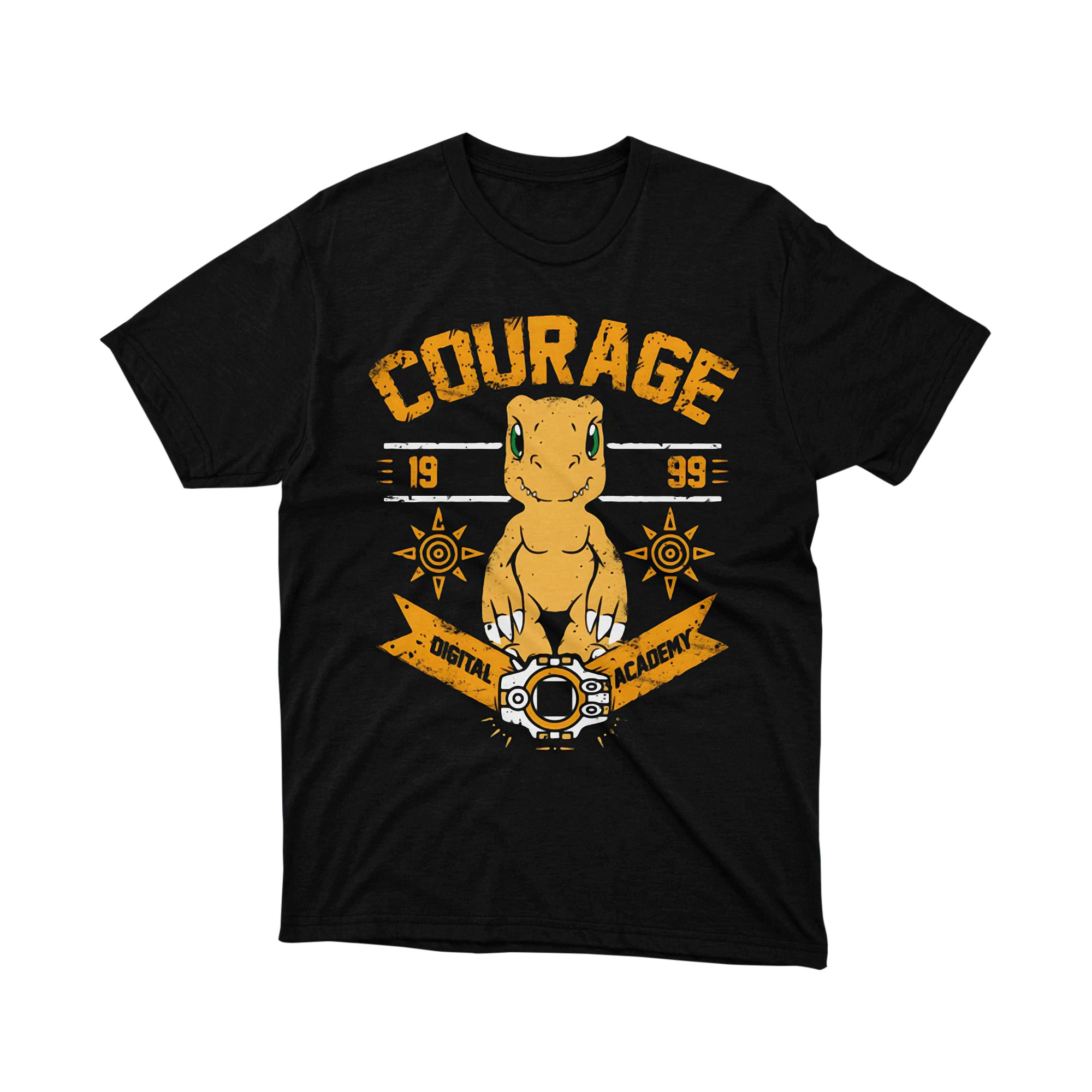 Agumon Courage Crest Digimon Anime T Shirt Vintage Digital Monster 1999