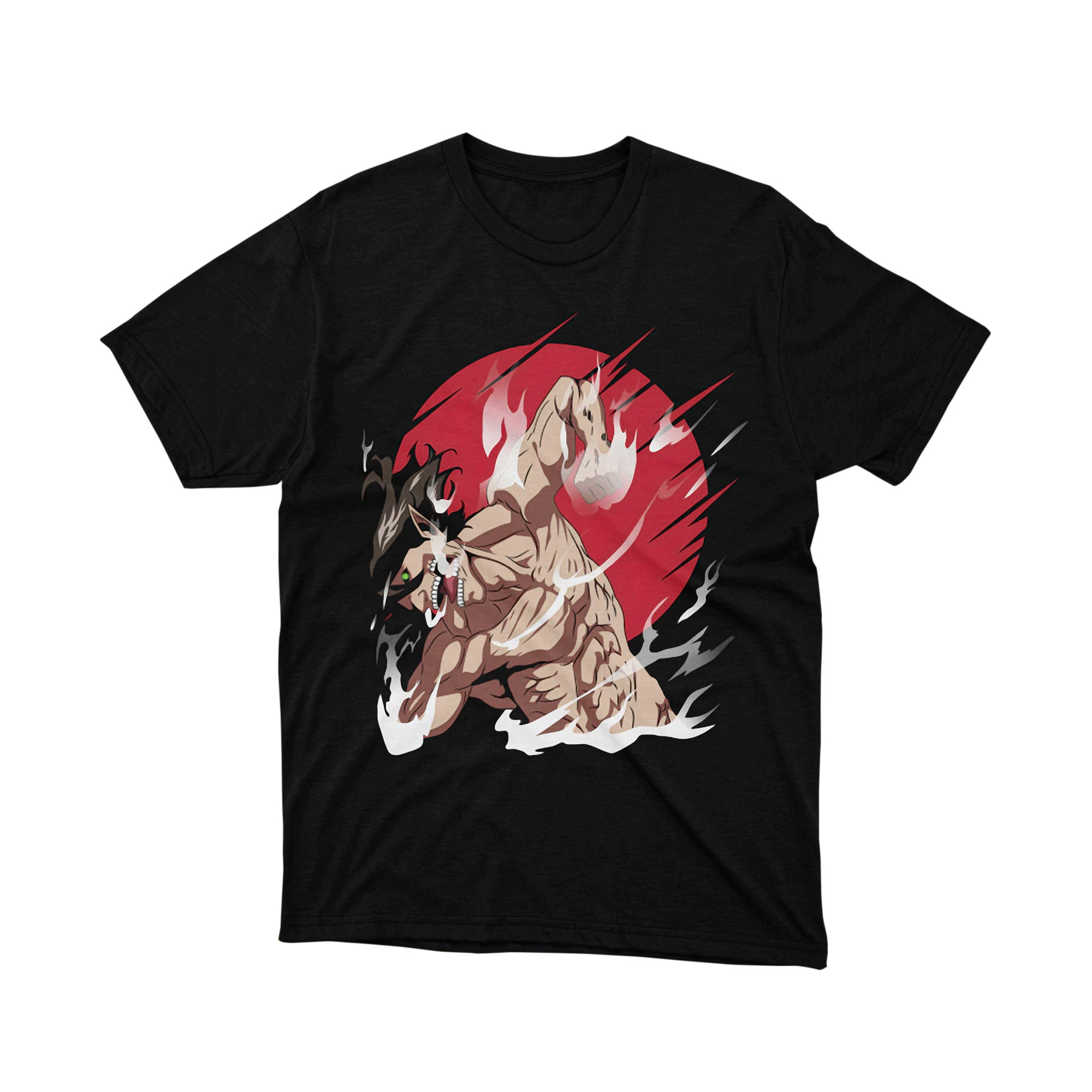Attack on Titan Eren Attack Shifter Red Sun T-Shirt Anime Japanese Manga Graphic Art Tee