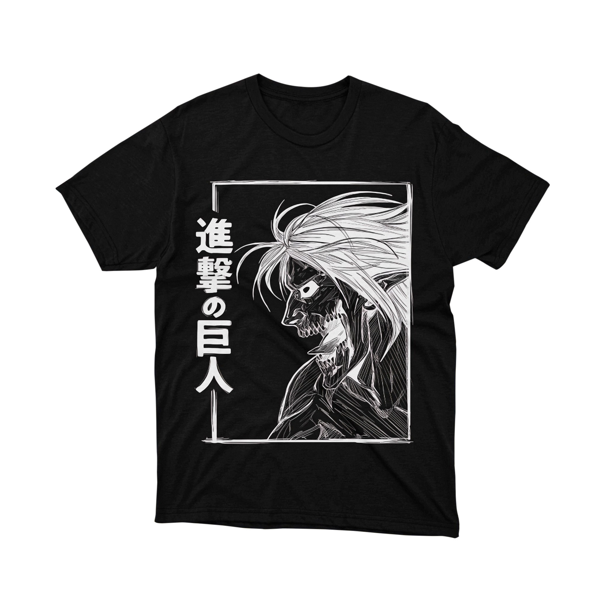Attack on Titan Female Titan Manga Art T-Shirt Japanese Anime Monster Sketch Style Urban Tee