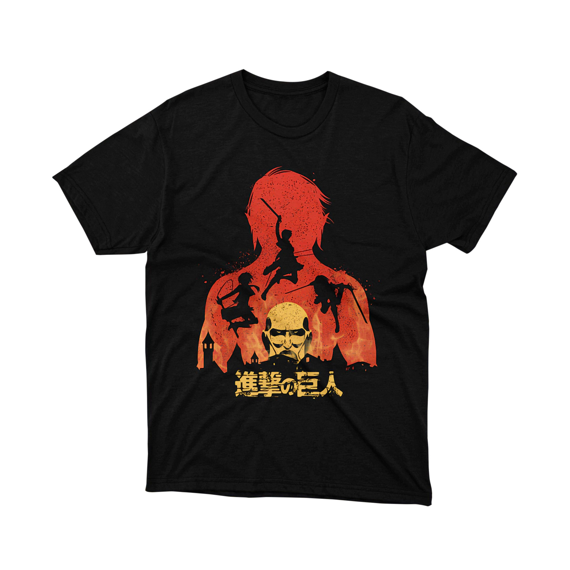 Attack on Titan Silhouette Heroes Graphic T-Shirt Anime Japanese Manga Art Retro Urban Tee Gift