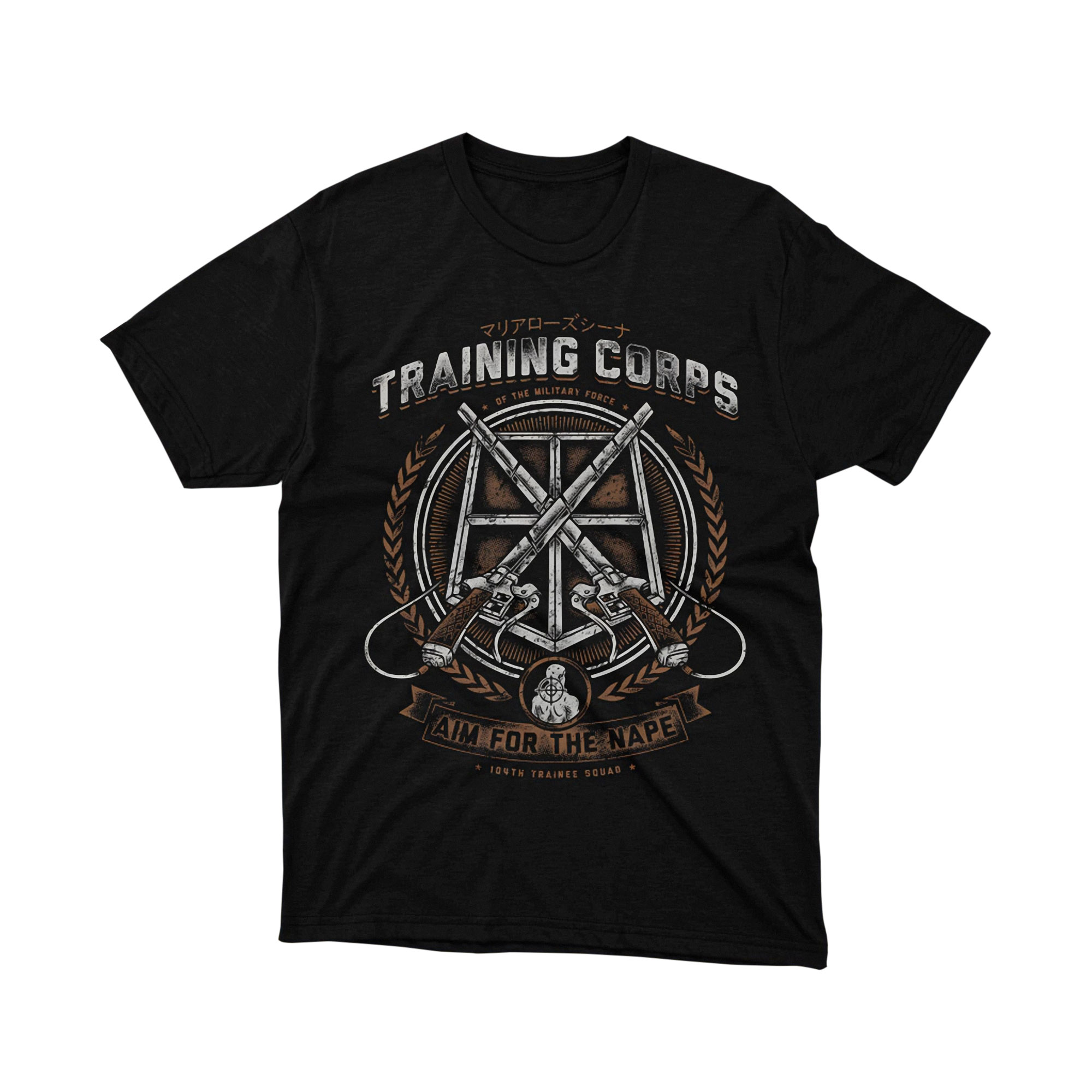 Attack on Titan Training Corps Graphic T-Shirt Japanese Anime Vintage Military Gear Squad Tee