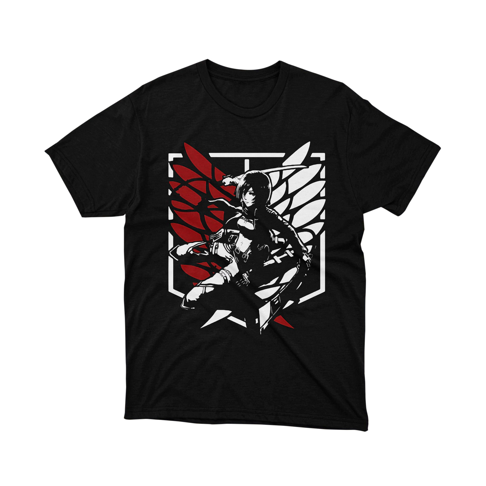 Attack on Titan Wings of Freedom Mikasa Graphic T-Shirt Anime Japanese Manga Hero Streetwear Tee