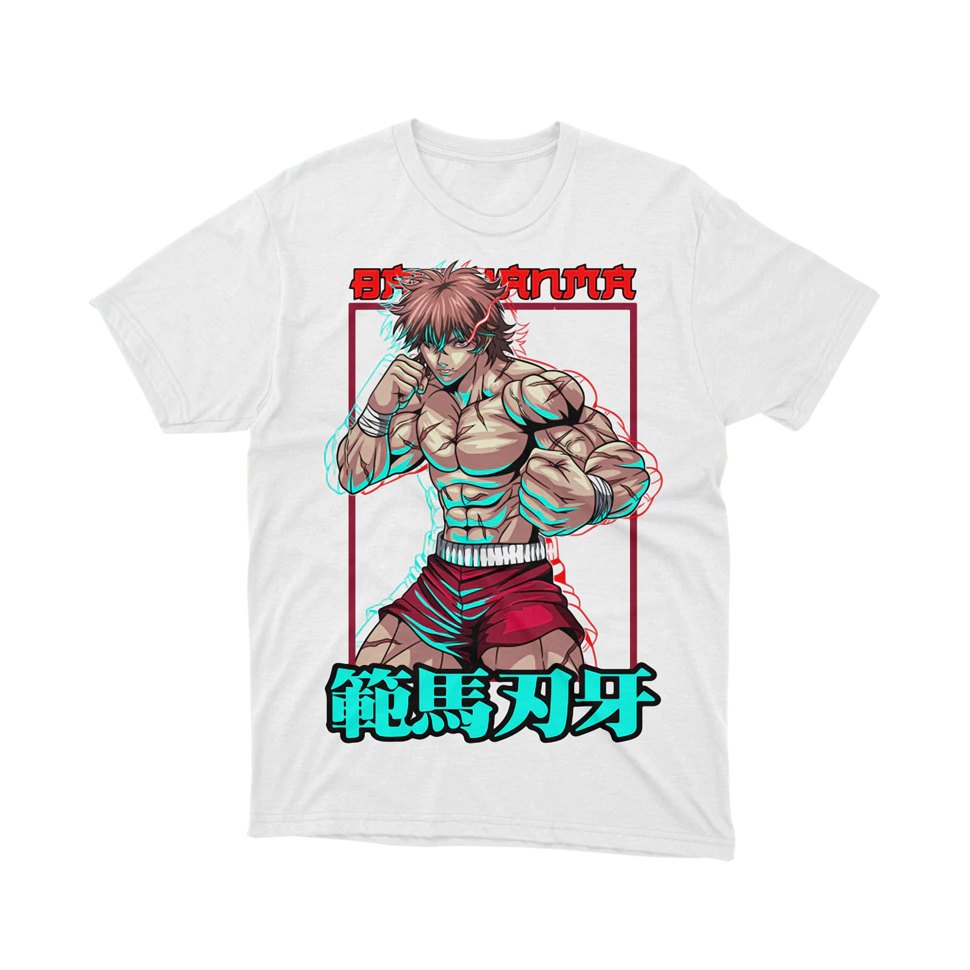 Baki Hanma 3D Effect Fighter T-Shirt, Anime Martial Arts Boxing Japanese Manga Character Tee