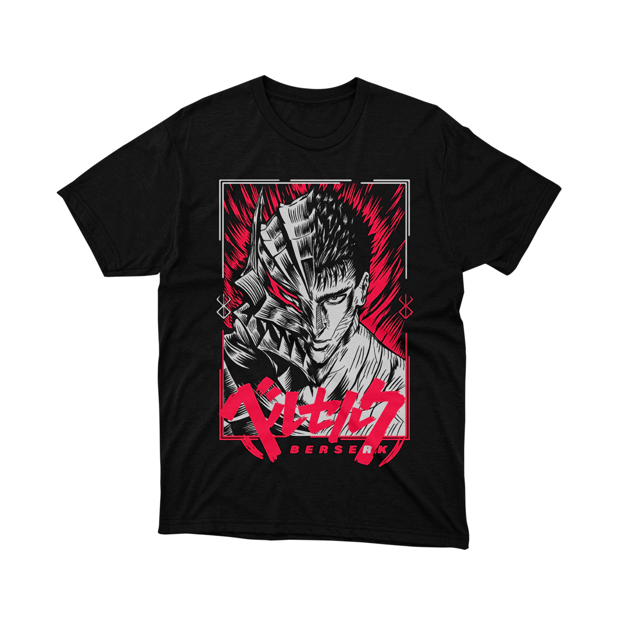 Berserk Guts Berserker Armor T-Shirt, Manga Graphic Red Eyes Tee, Japanese Anime Dark Fantasy Shirt, Otaku Fan Gift