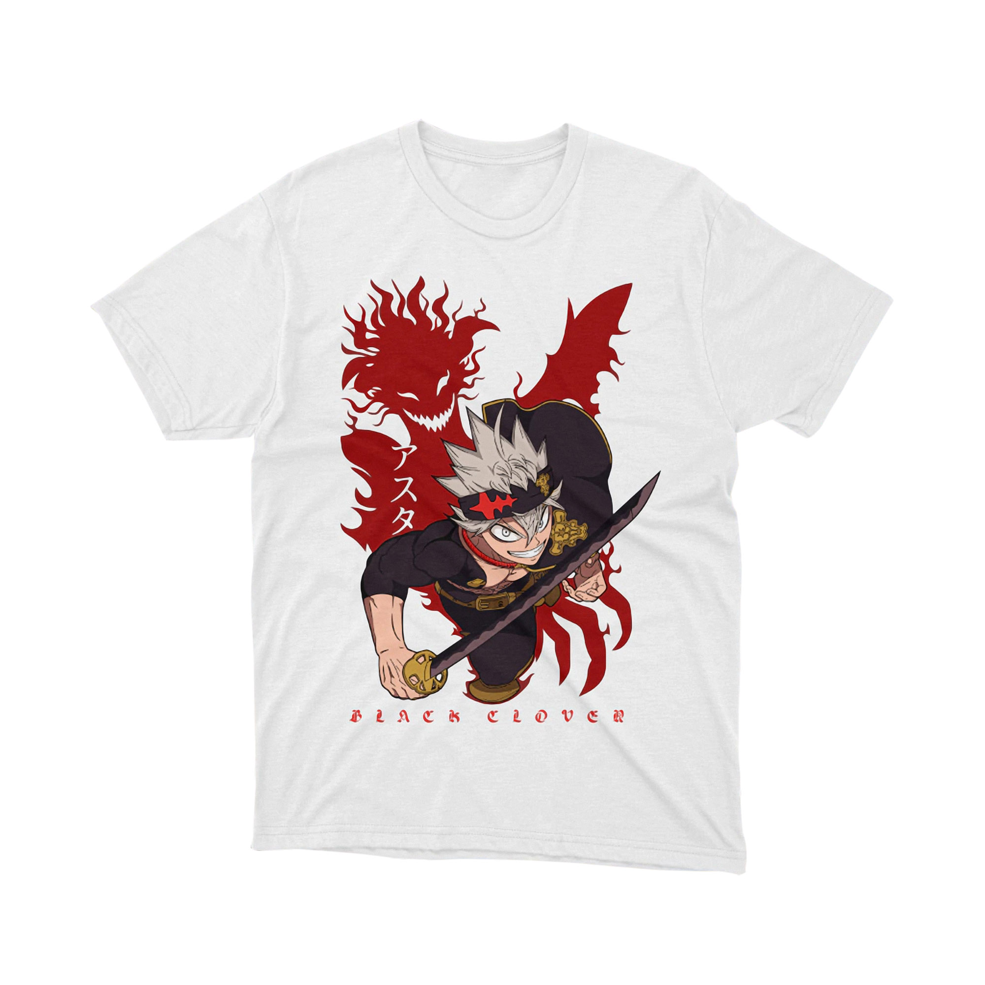 Black Clover Asta Devil Form Red Shadow T-Shirt Anime Japanese Manga Anti-Magic Hero Tee