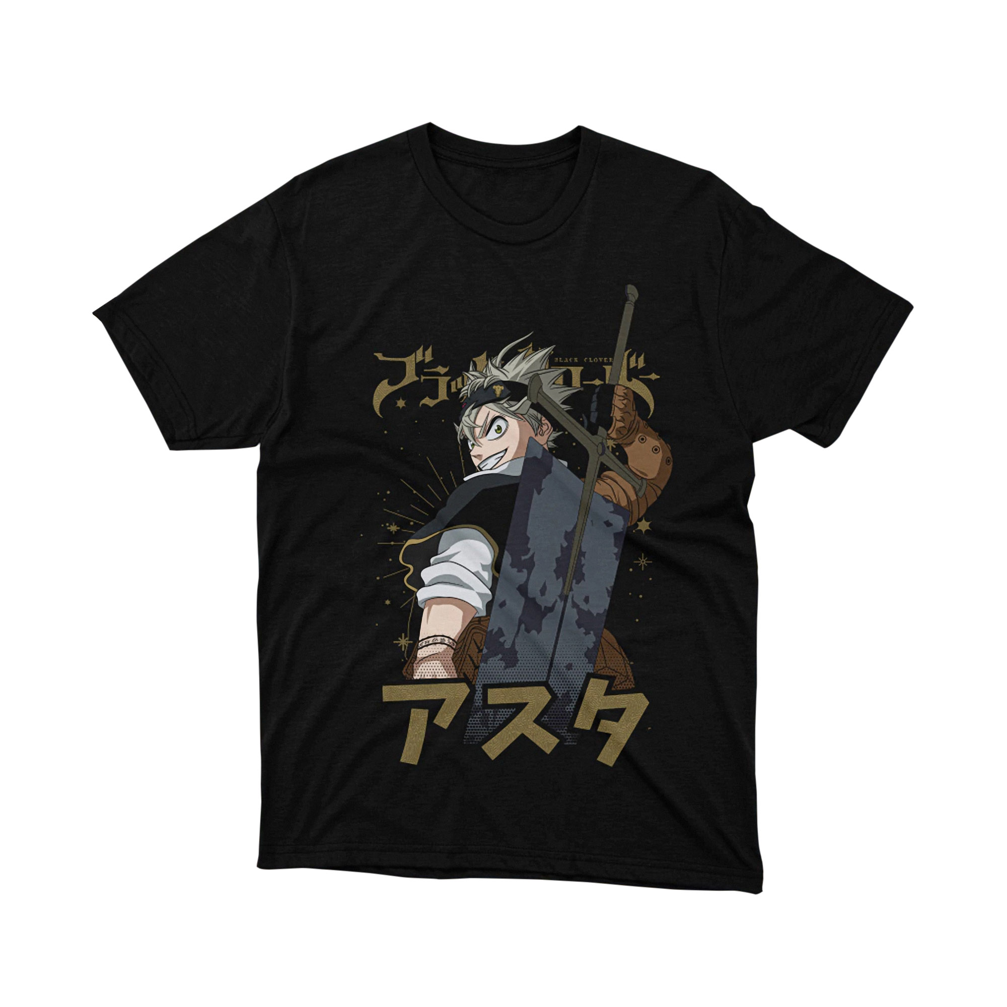 Black Clover Asta Sword T-Shirt Shonen Anime Shirt for Men Women, Magic Manga Apparel