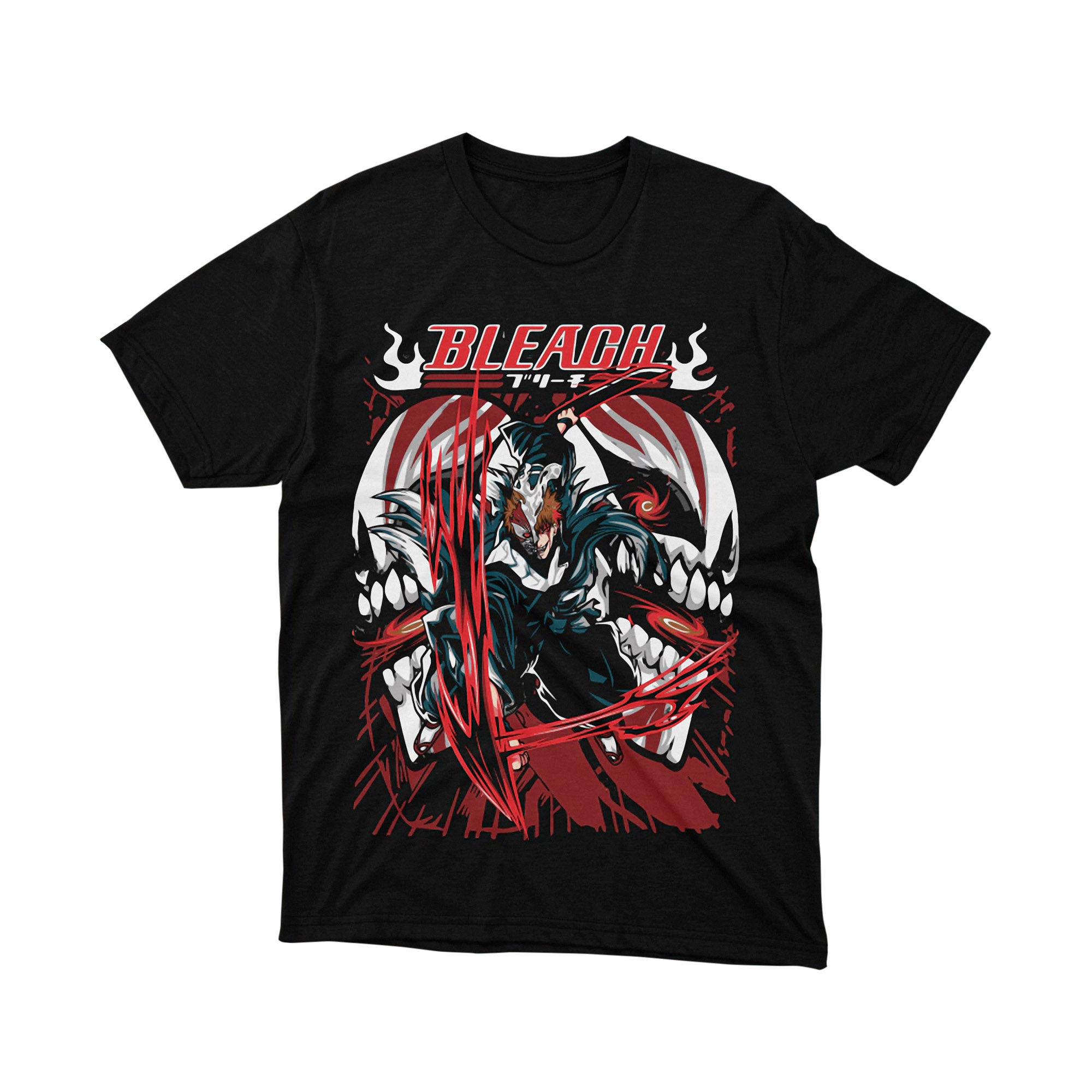 Bleach Ichigo Hollow Spirit Anime T-Shirt  Dual Personality Graphic Tee, Japanese Manga Shirt