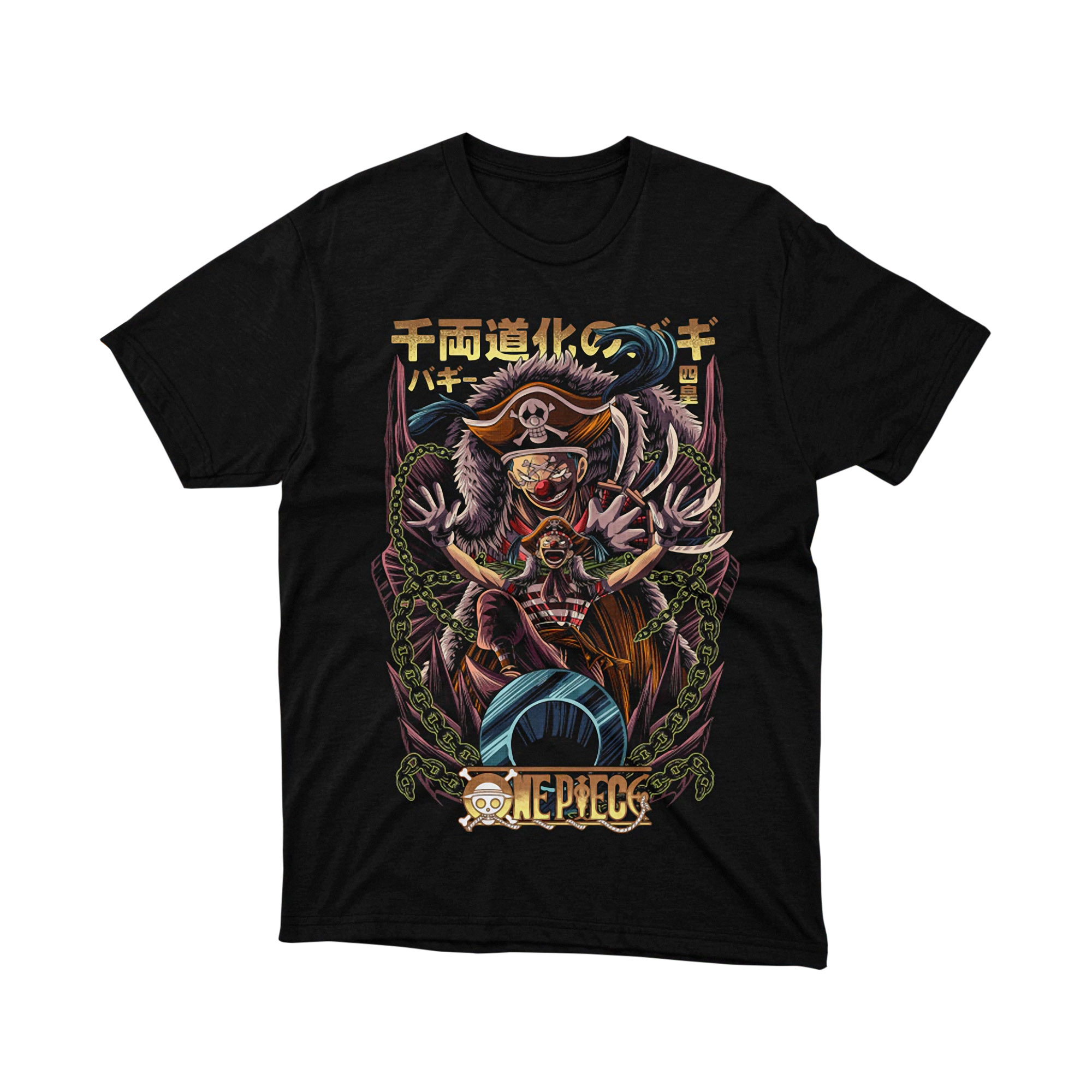 Buggy Clown Four Emperor Japanese Poster One Piece Manga T Shirt