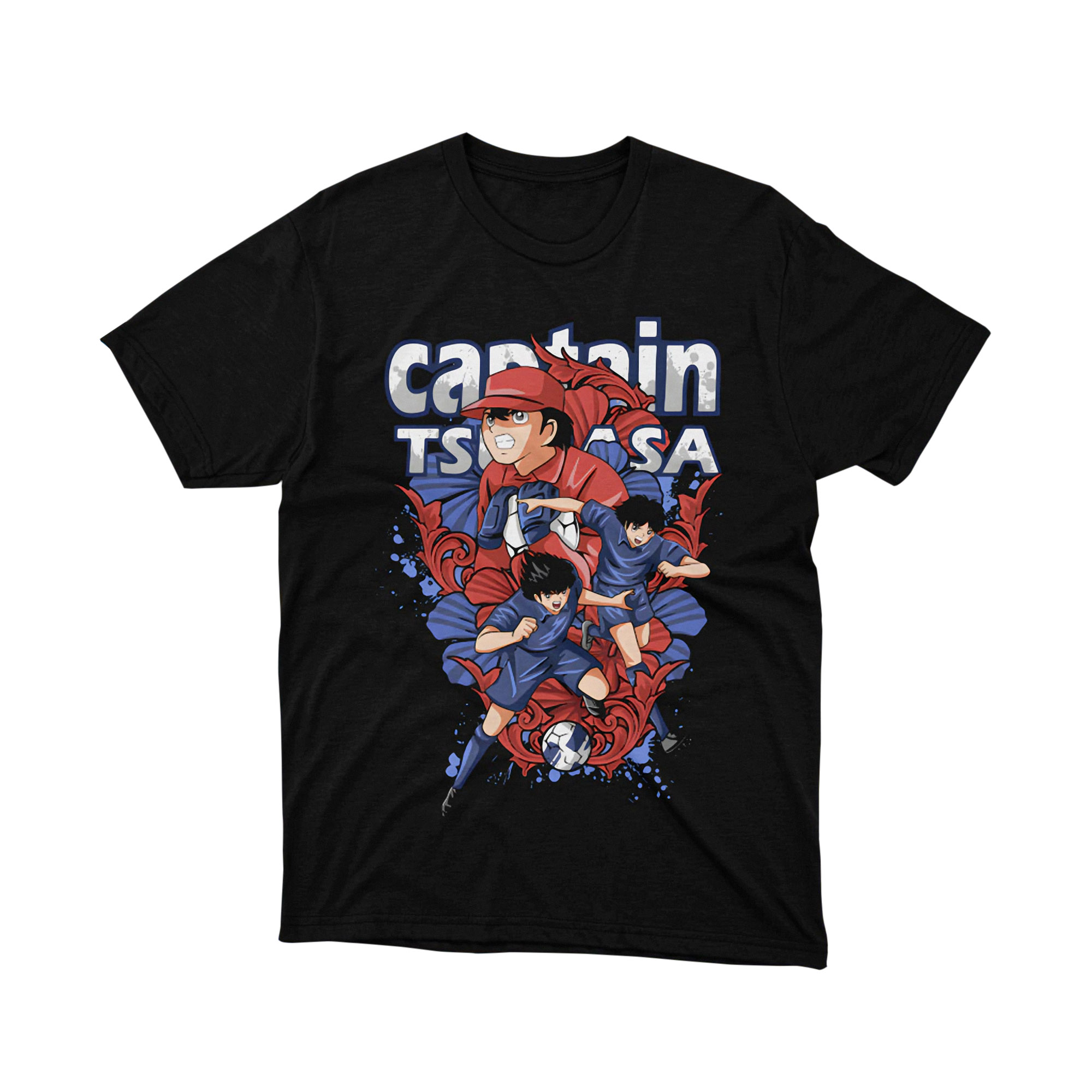 Captain Tsubasa Manga Blue Soccer Team Trio Dynamic T Shirt