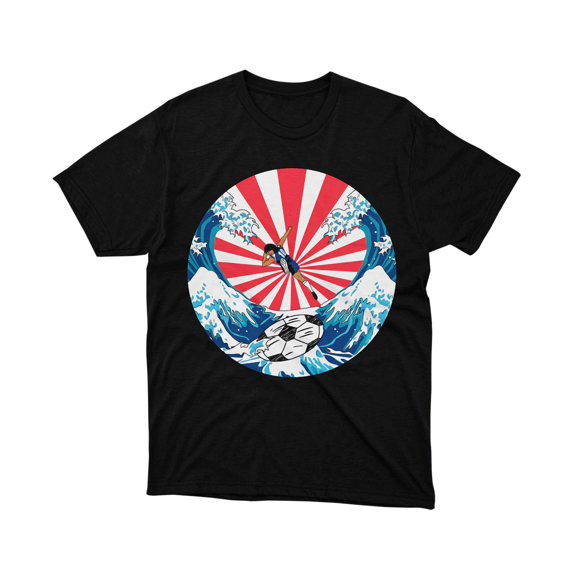Captain Tsubasa Ozora Great Wave Japanese Art T Shirt