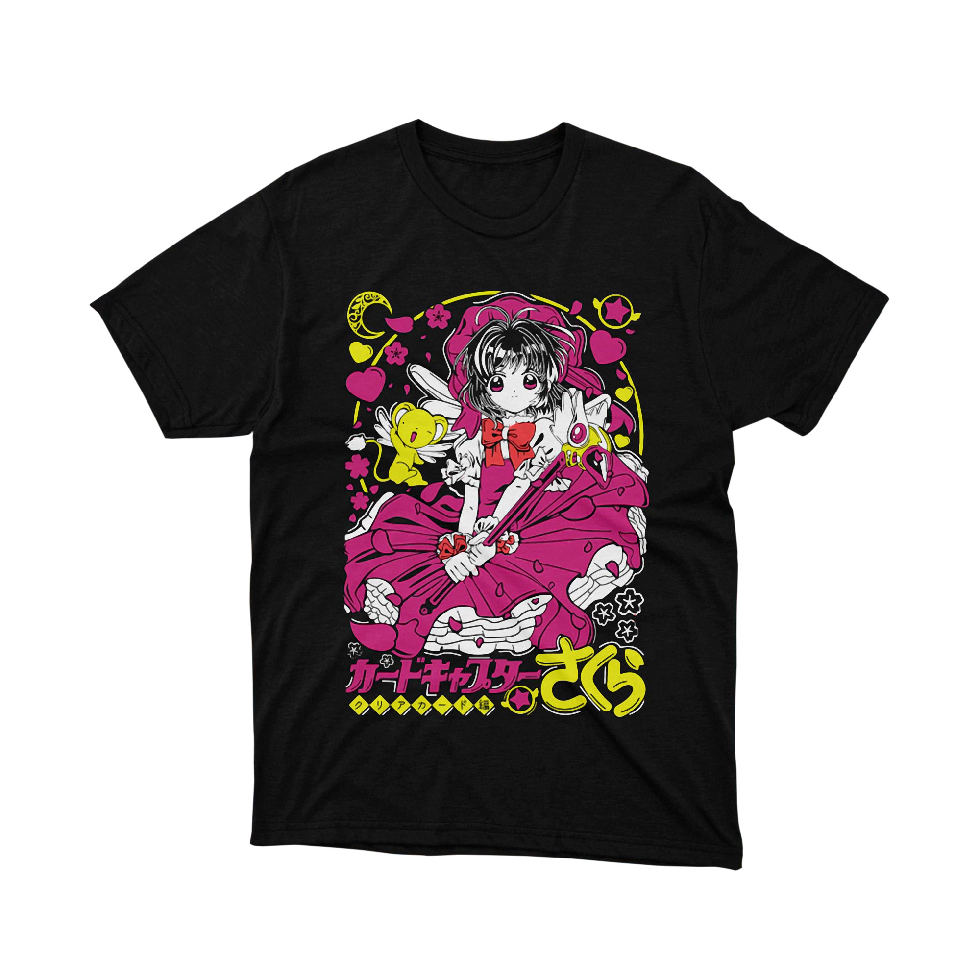 Cardcaptor Sakura Keroberos Pink Black Neon T Shirt