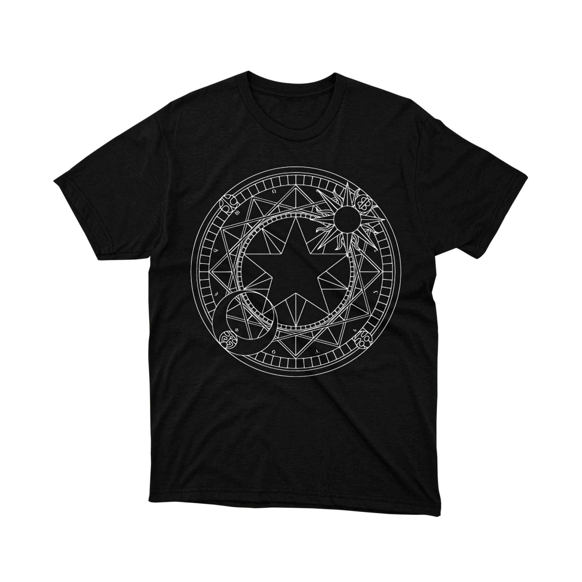 Cardcaptor Sakura Silver Magic Circle Spell Print Anime Graphic T Shirt