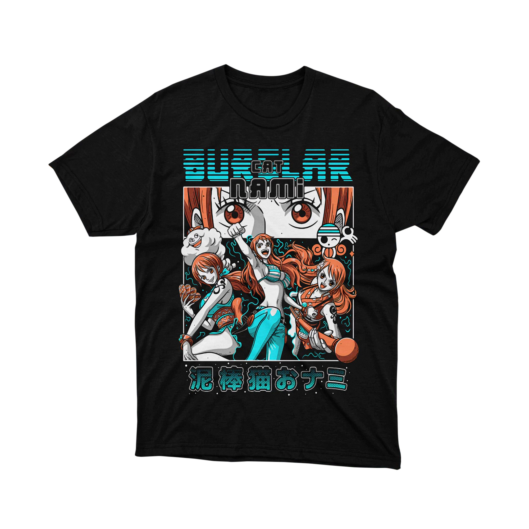 Cat Burglar Nami T Shirt, Anime Treasure Pirate Graphic Tee, One Piece Crew Shirt for Men and Women, Otaku Gift for Anime Lovers