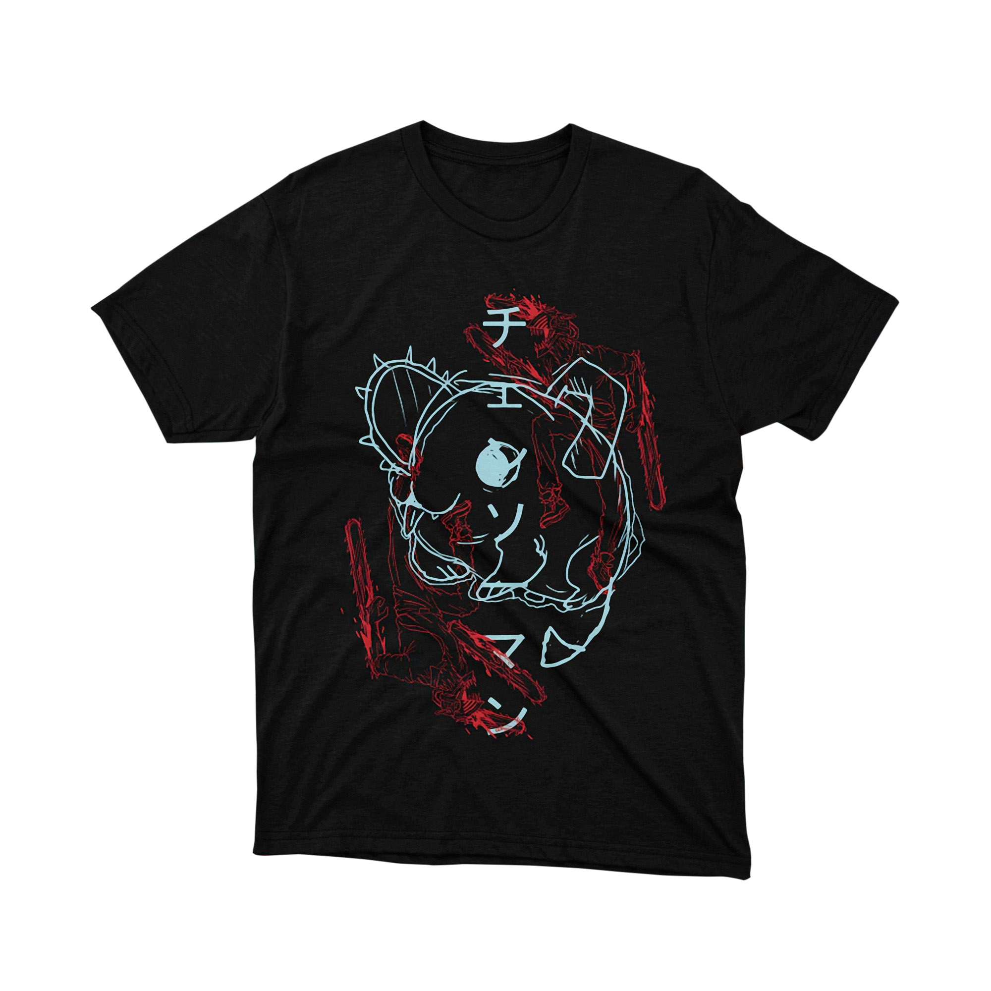 Chainsaw Man Denji Blood Splash T Shirt Anime Graphic Tee Unisex Manga Shirt for Fans Gift for Men and Women