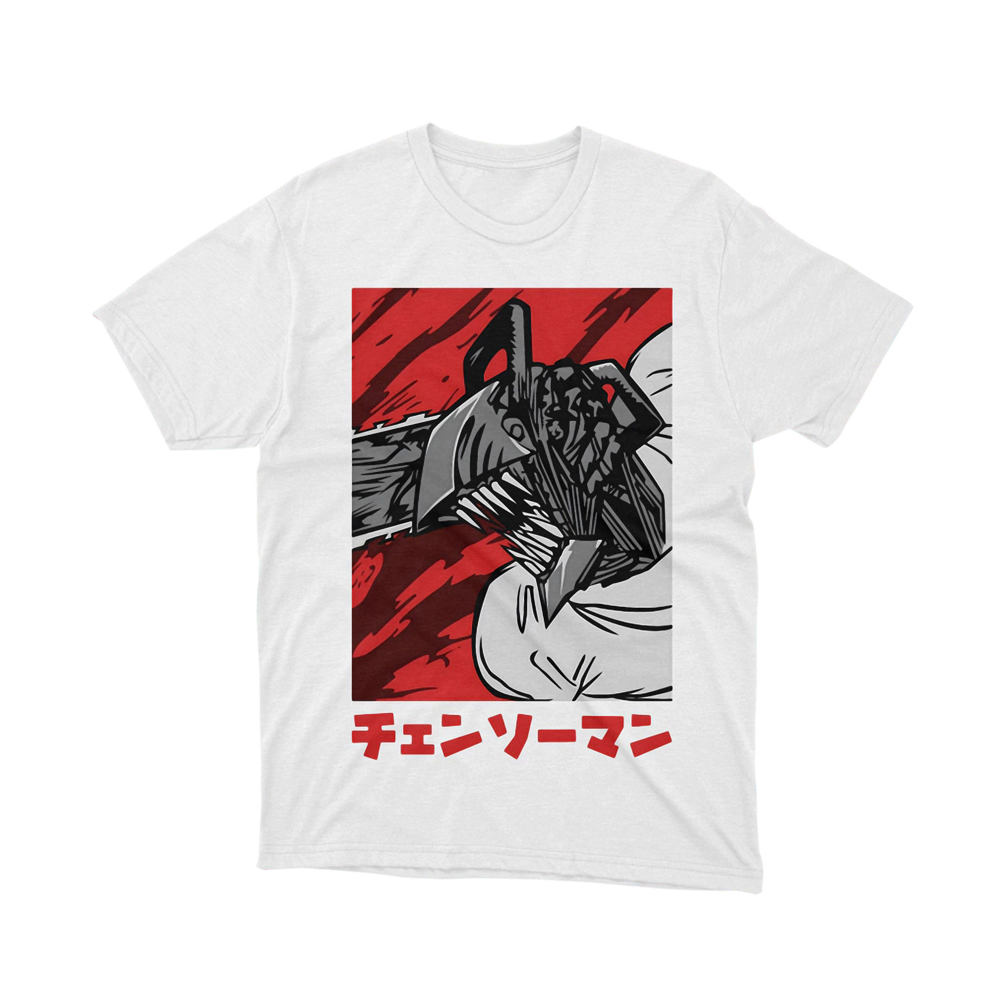 Chainsaw Man Denji Poster T Shirt Anime Graphic Tee Unisex Manga Shirt for Fans Retro Style Gift