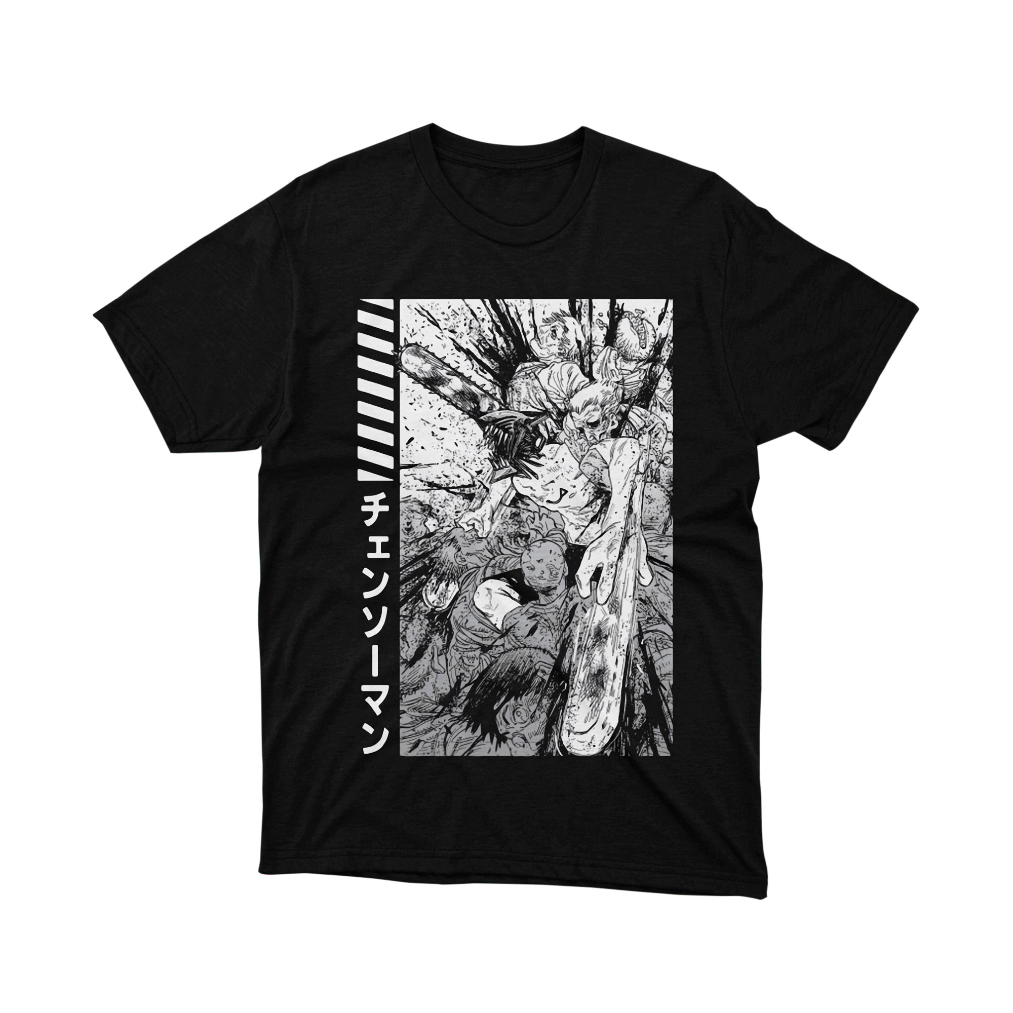 Chainsaw Man Fire Skull T Shirt Anime Graphic Tee Unisex Manga Shirt for Fans Retro Style Gift for Men and Women