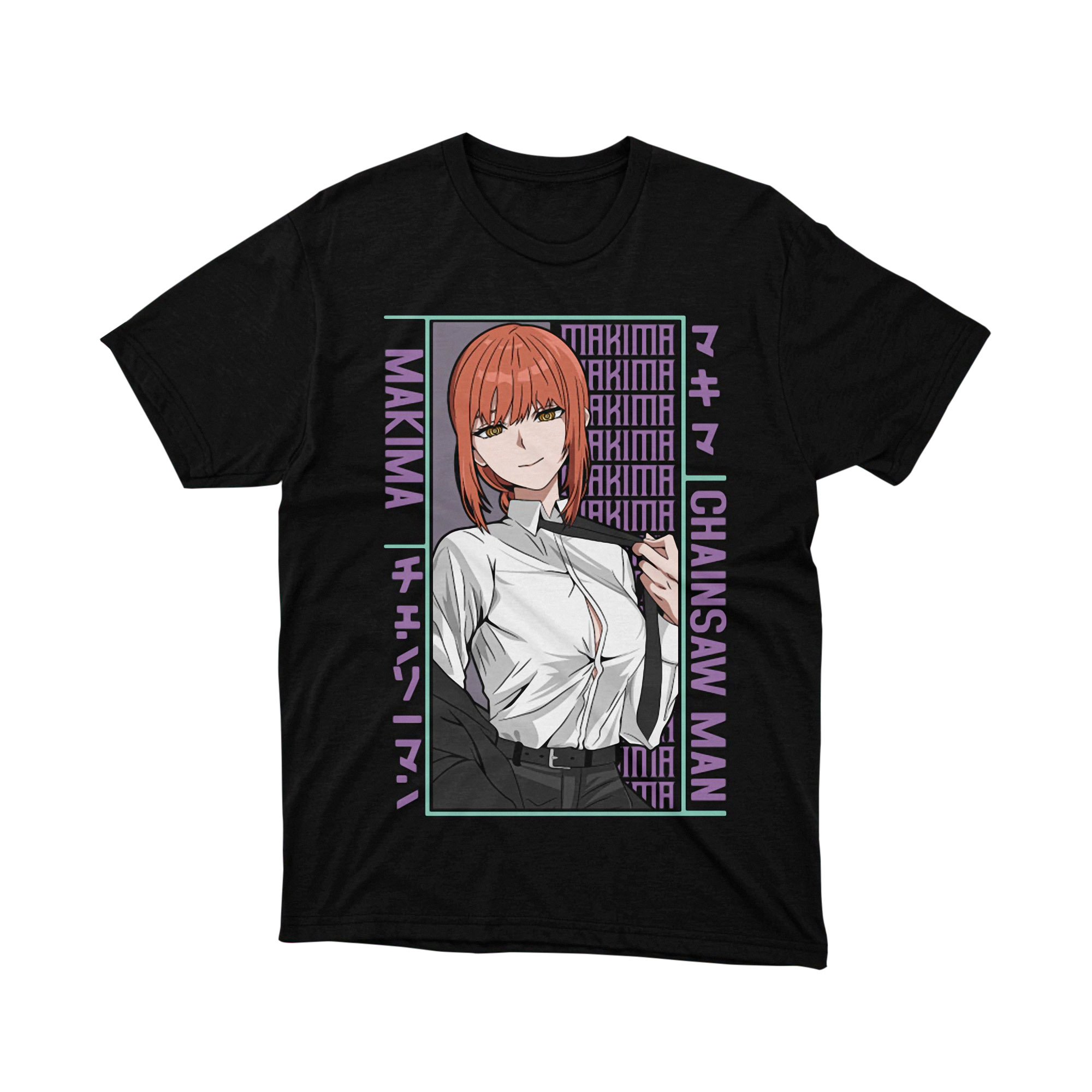 Chainsaw Man Makima Control Devil Anime T Shirt Lady Boss Manga Story Print