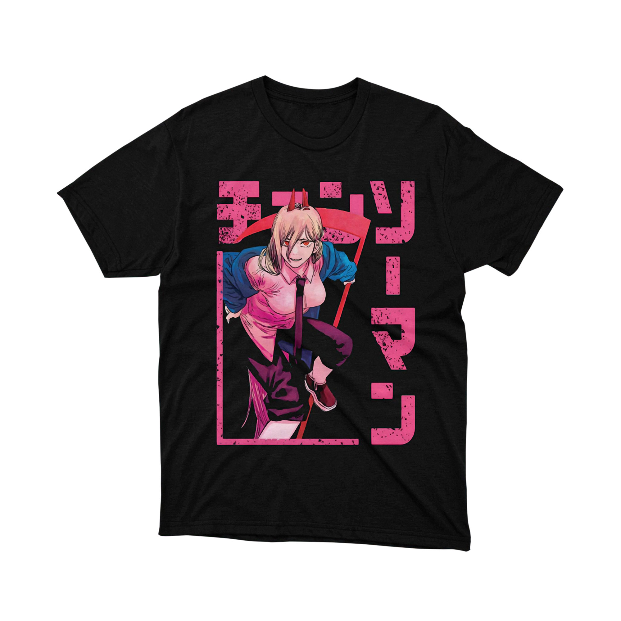 Chainsaw Man Pochita Caution T Shirt Cute Anime Graphic Tee Unisex Manga Shirt for Fans Funny Gift Idea