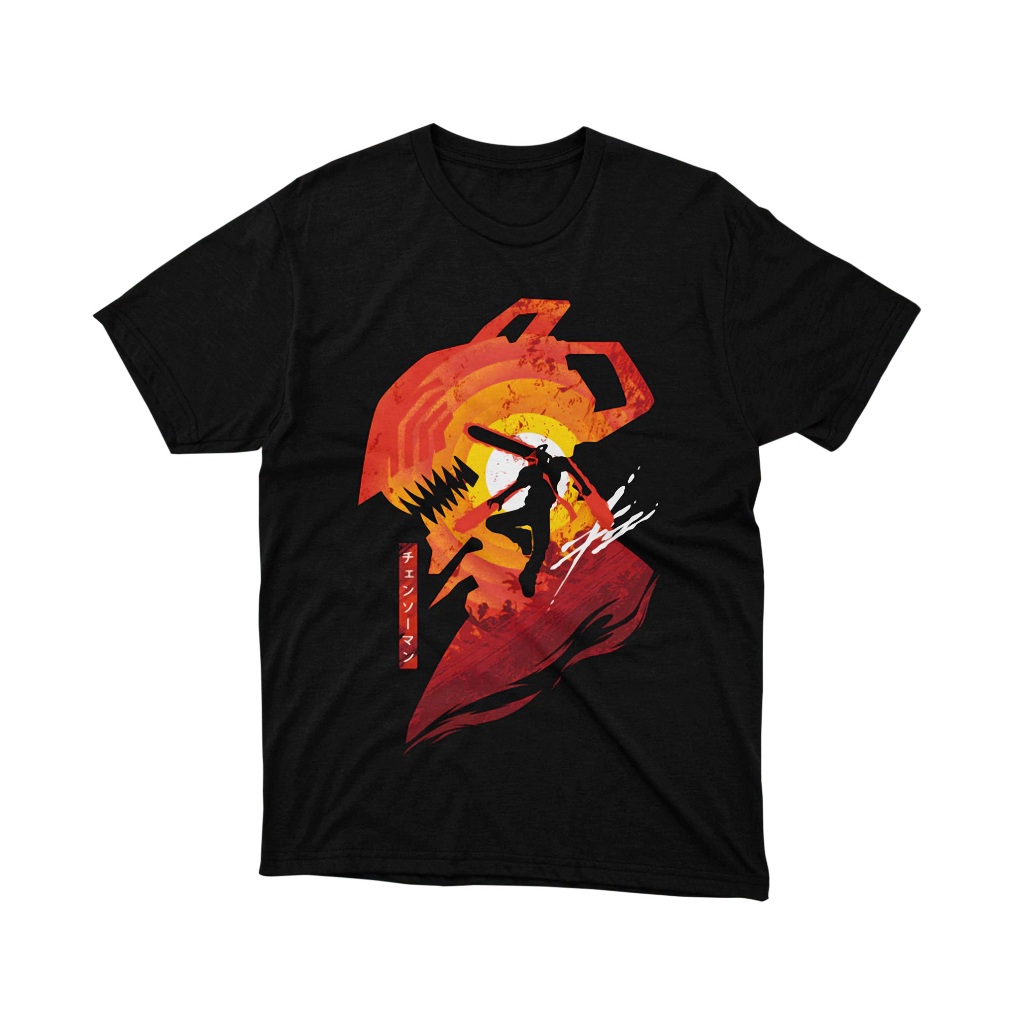 Chainsaw Man Pochita Outline T Shirt Anime Graphic Tee Unisex Manga Shirt for Fans Japanese Style Gift Idea