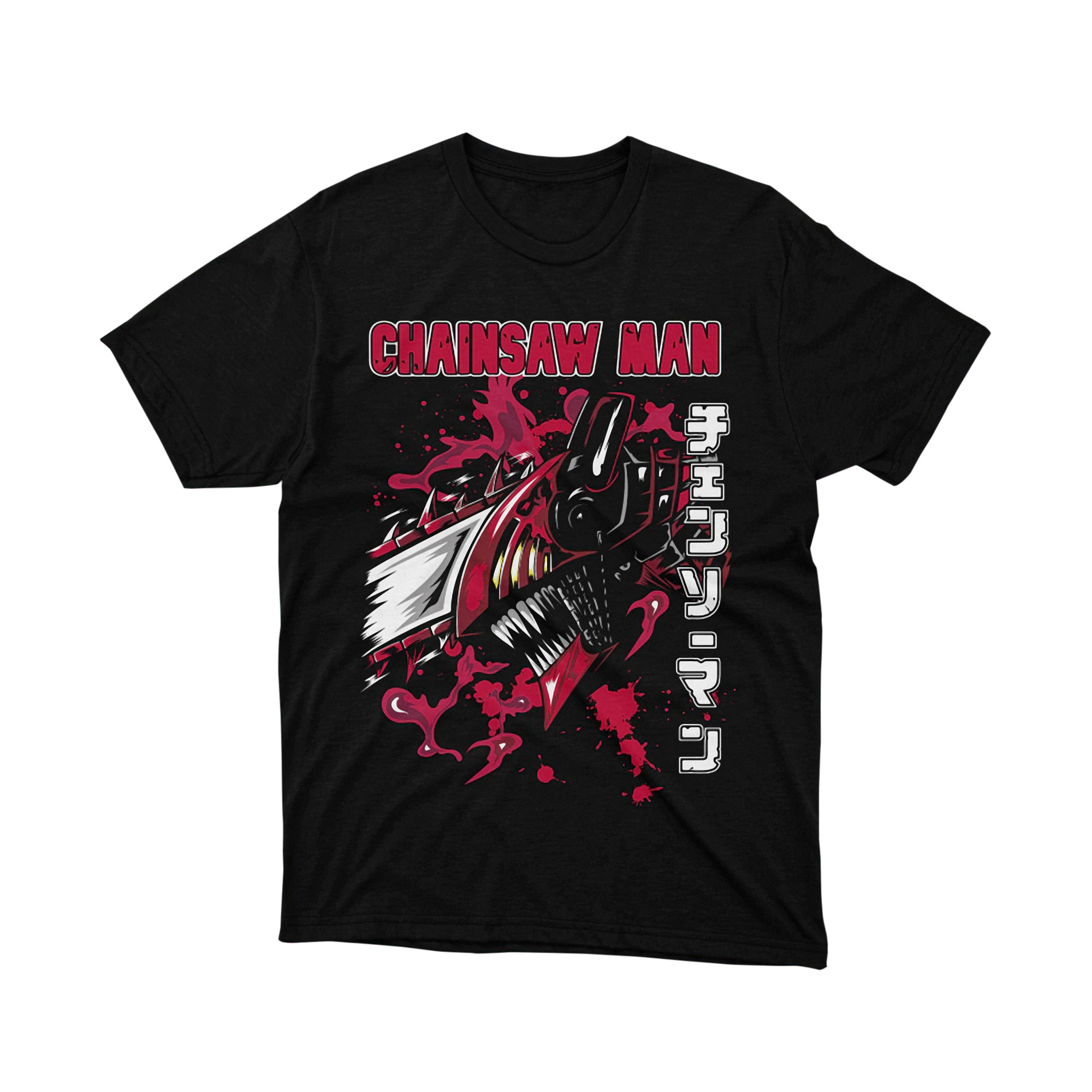 Chainsaw Man Red Blood Splatter Tee Unisex Anime Graphic Shirt Japanese Manga Fan Gift