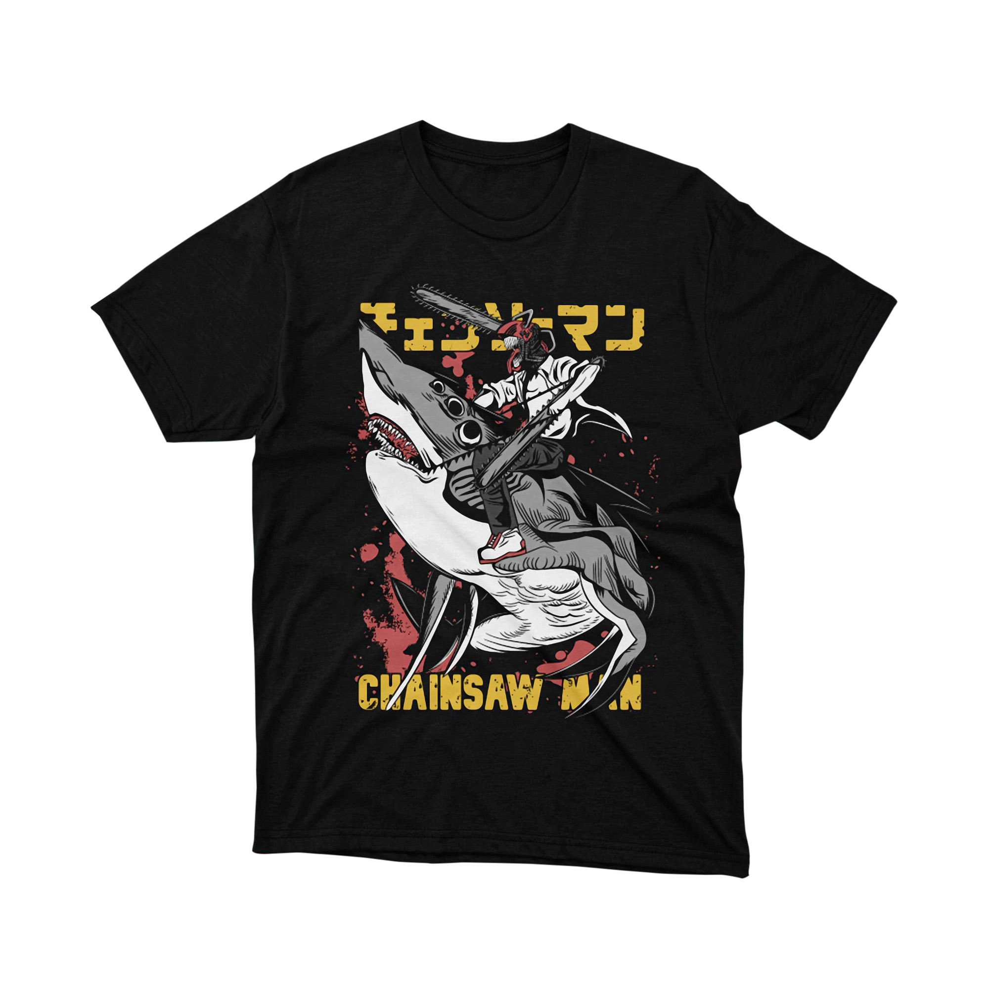 Chainsaw Manga Comic Panel T Shirt Red Tone Japanese Style Tee Gift for Fans