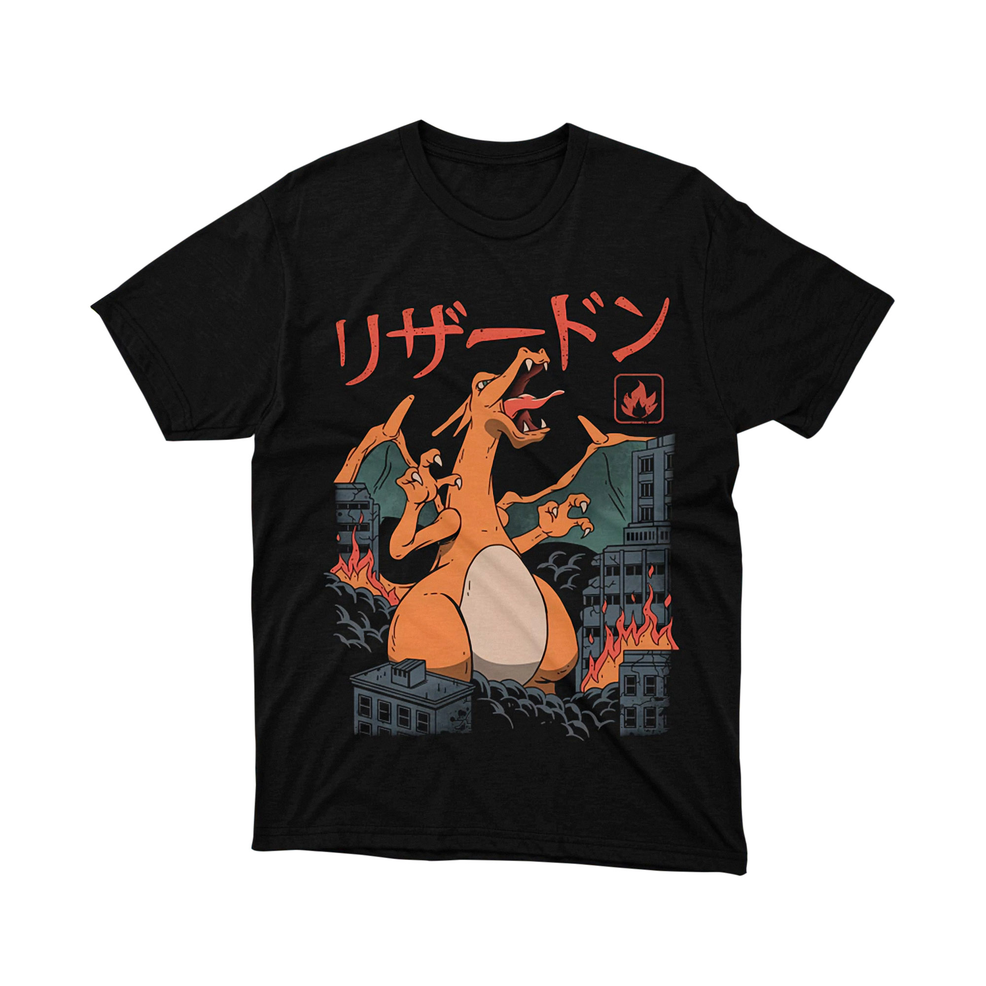 Charizard Japanese Monster Fire City Destroyer Burning Town T Shirt