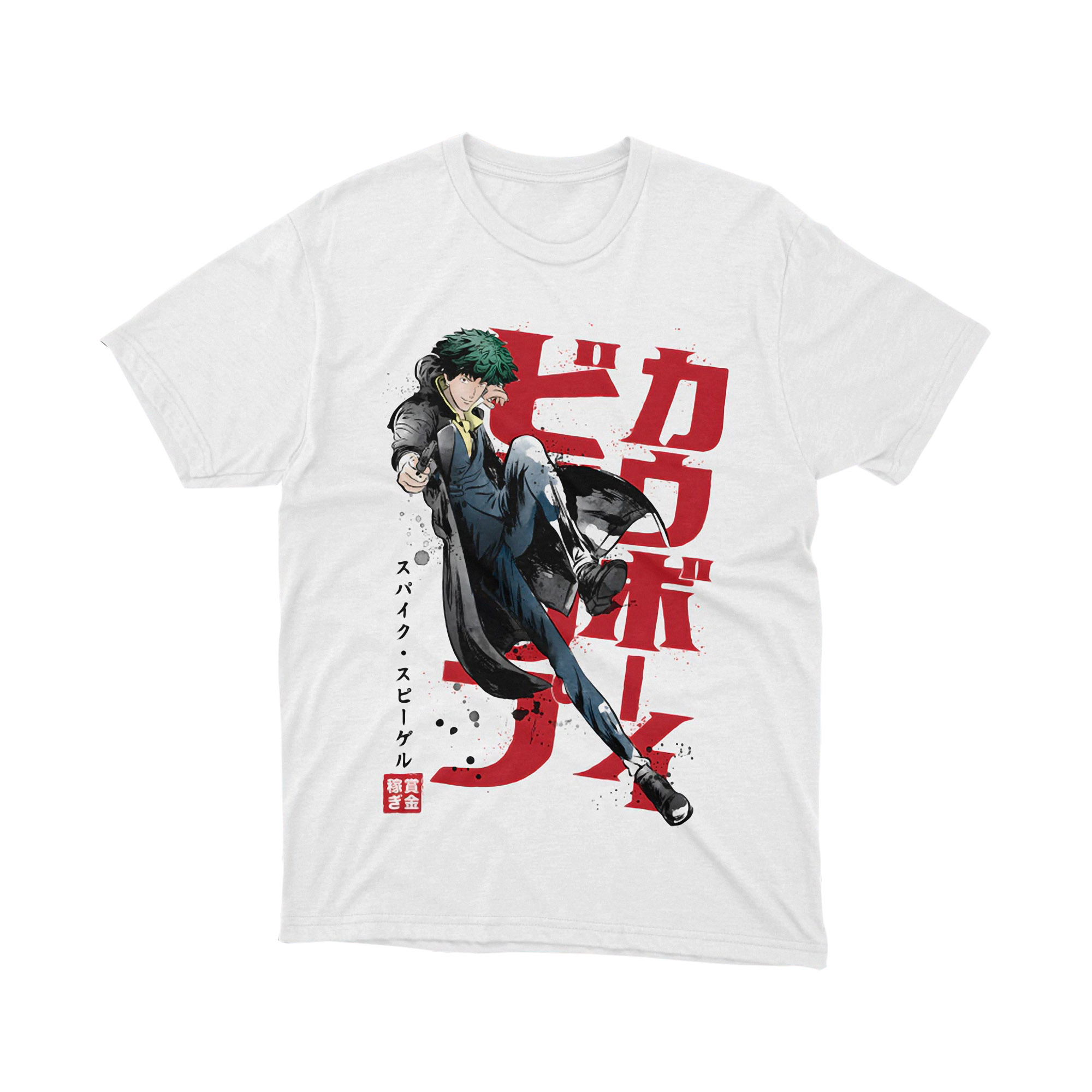 Cowboy Bebop Spike Spiegel Action Kick Anime T Shirt Japanese Logo Manga Art