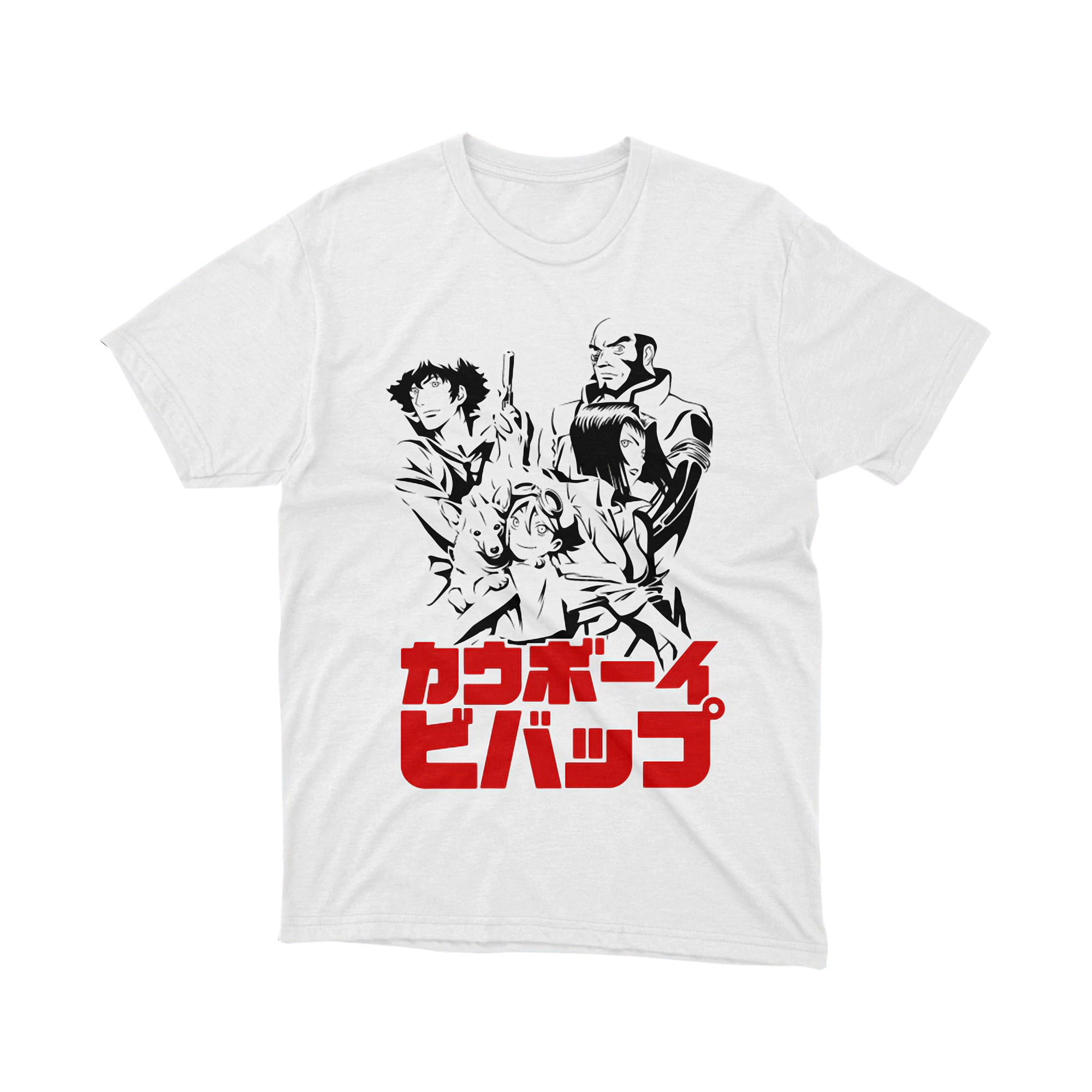 Cowboy Bebop Team Red Japanese Logo Anime T Shirt Manga Group White Shirt