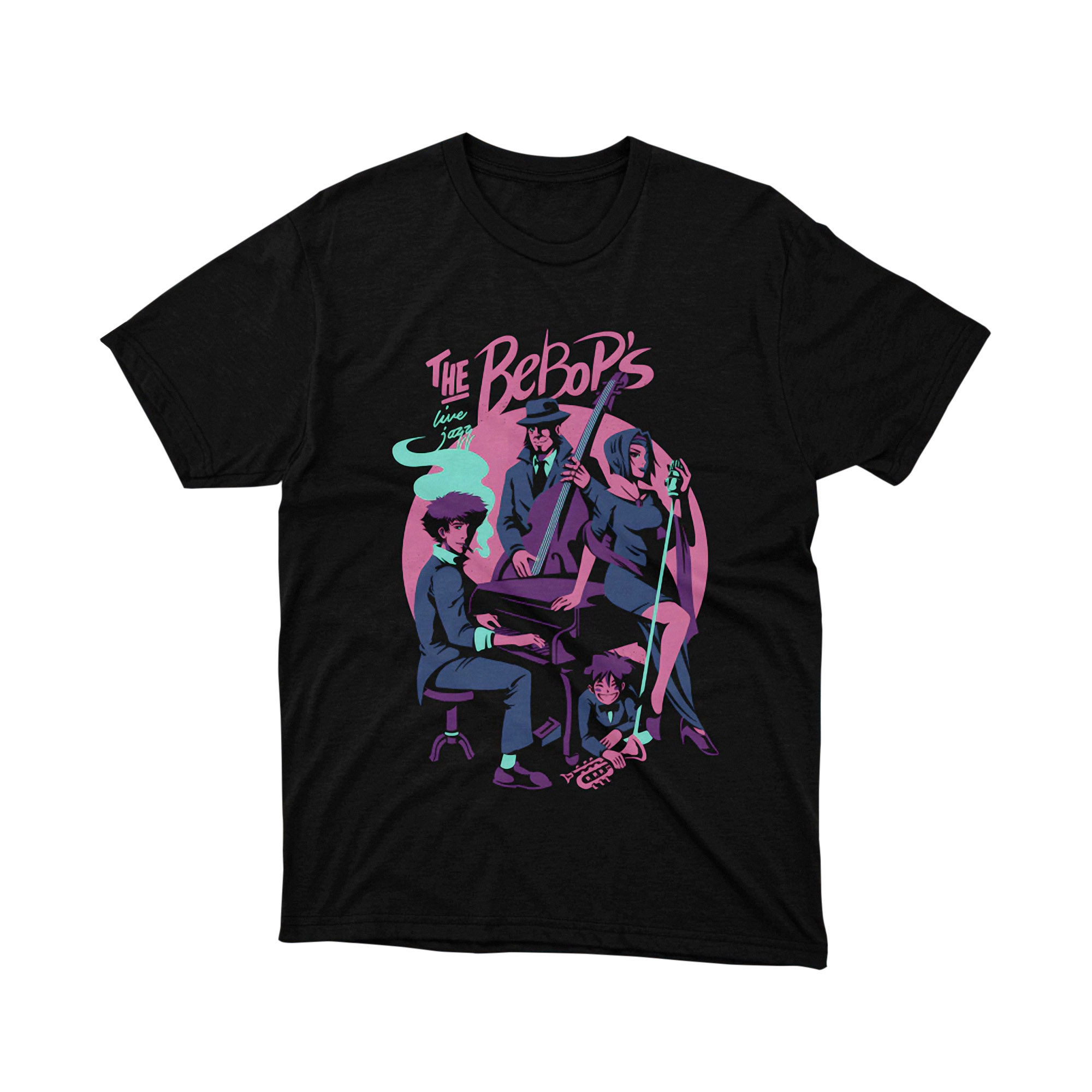 Cowboy Bebop The Bebops Jazz Anime T Shirt Band Purple Pink Live Music
