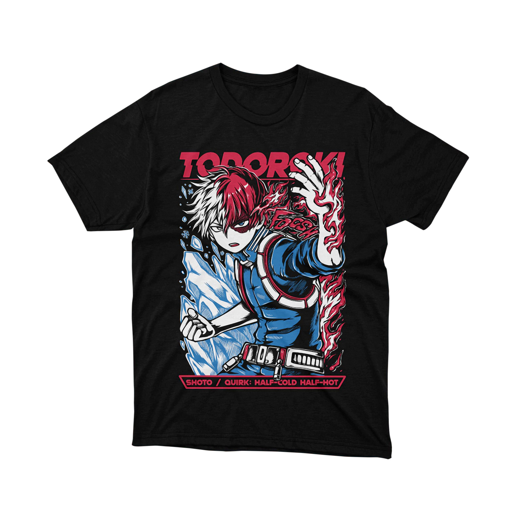 Dabi Todoroki My Hero Academia T Shirt, Anime Graphic Tee for Men and Women, Blue Flame Villain Manga Style Shirt Gift
