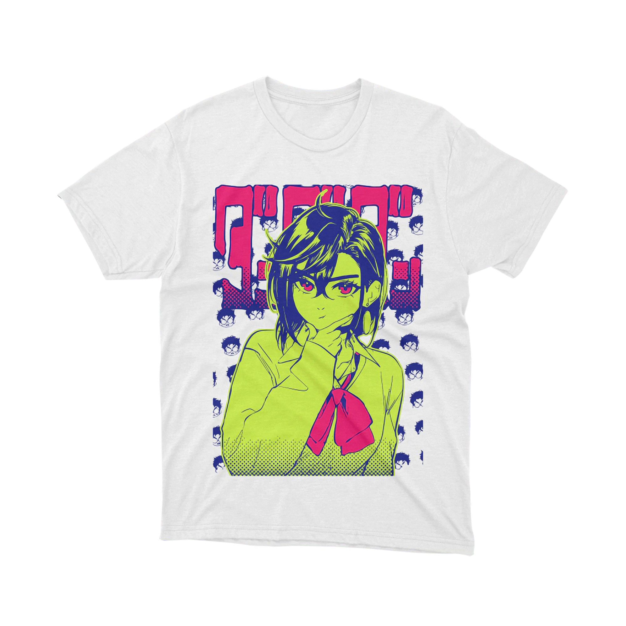 Dan Da Dan Anime Girl Neon Graphic Tee