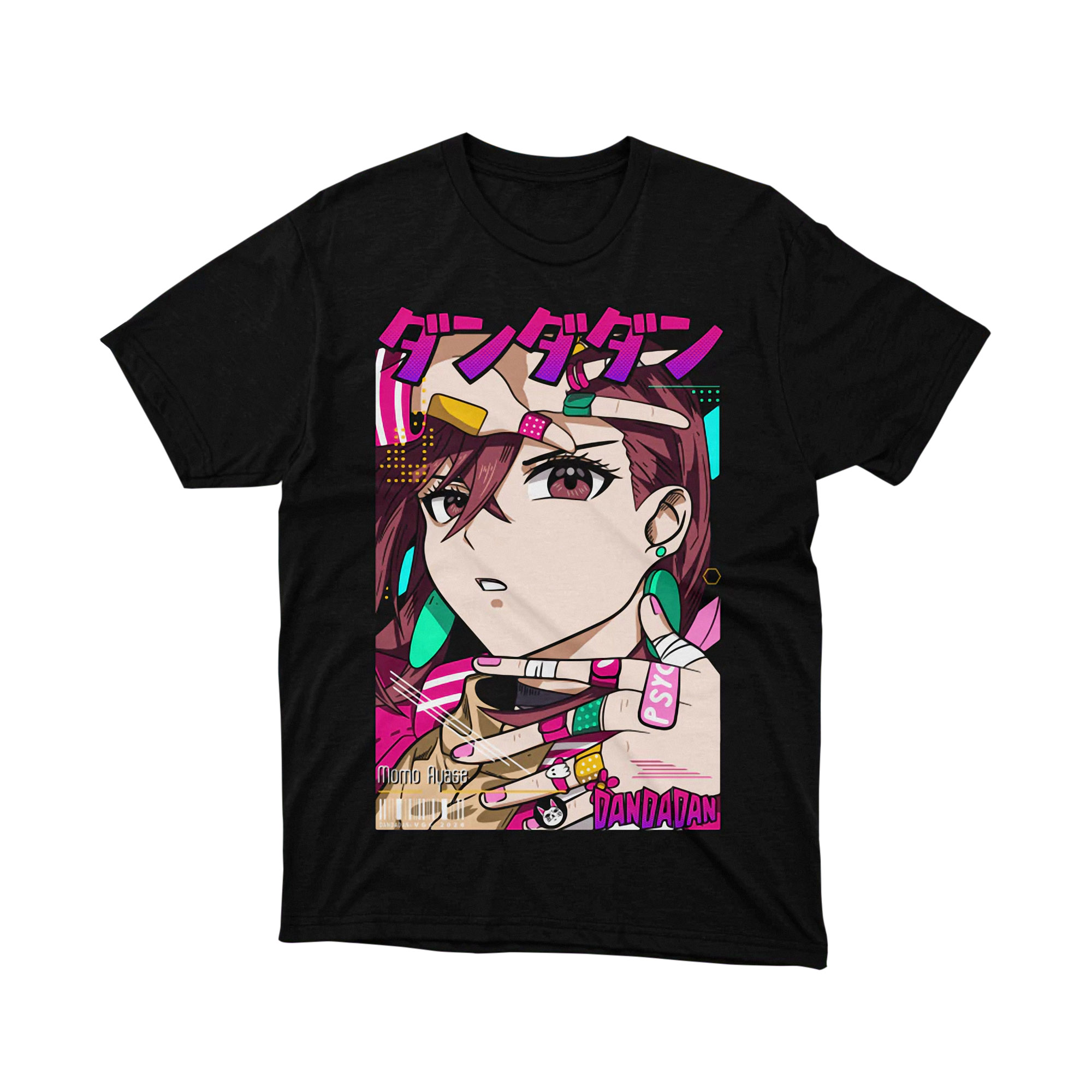 Dan Da Dan Momo Ayase Colorful Portrait Anime Shirt