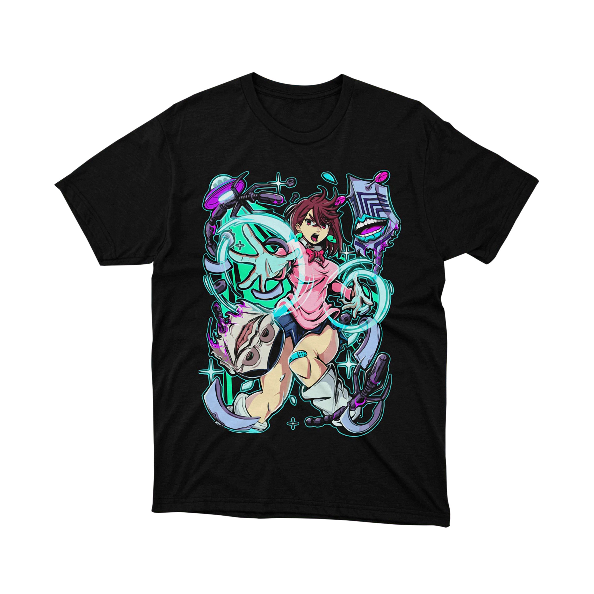 Dan Da Dan Momo Ayase Mask Spirit Black Tee