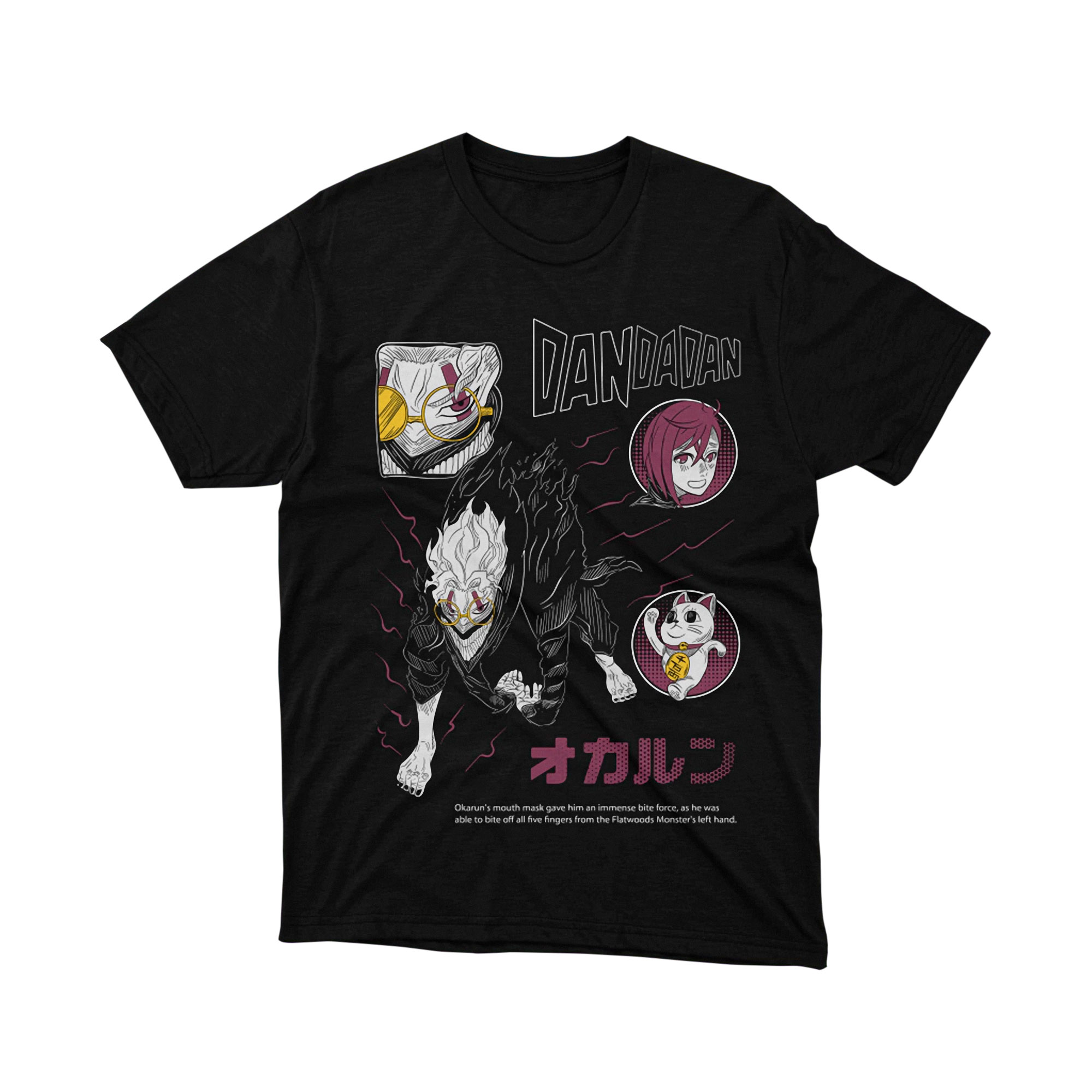 Dandadan Ghost Mask Okarun Anime T-Shirt, Bold Supernatural Manga Graphic Tee