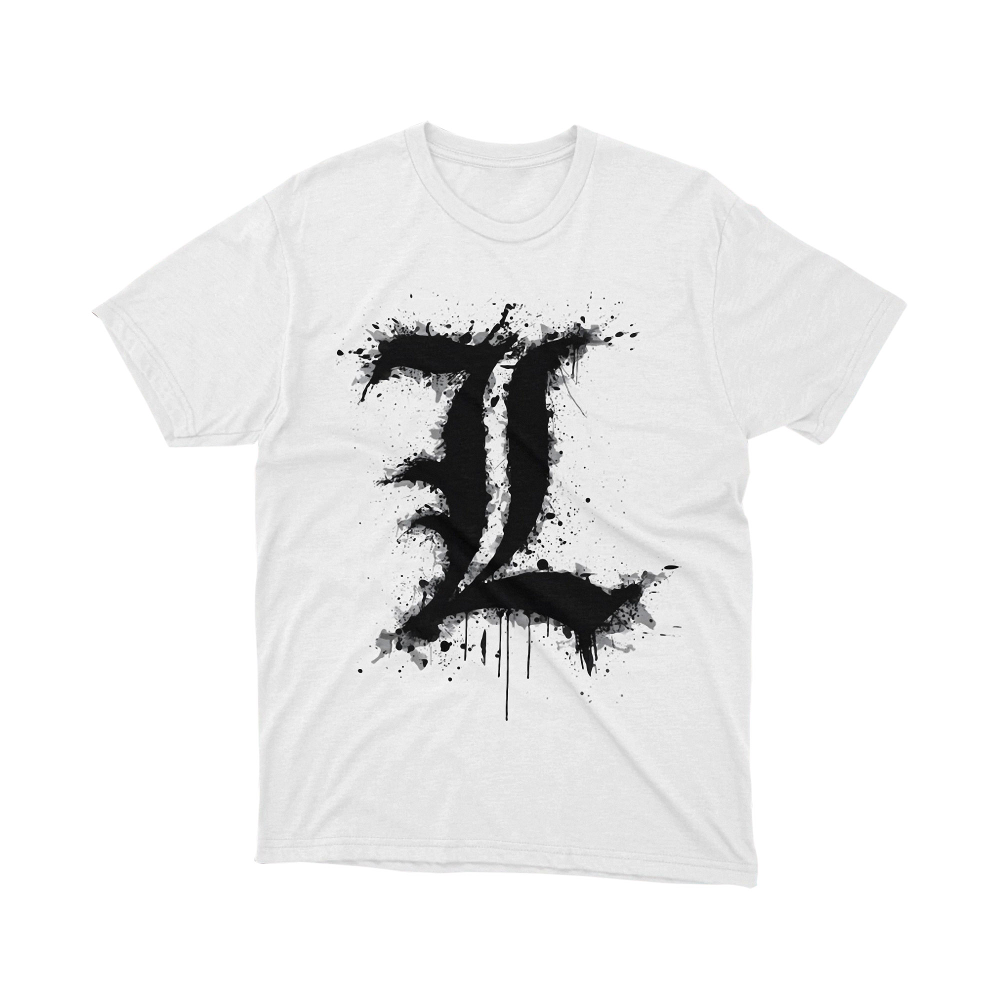 Death Note L Watercolor Splatter Ink Style Unisex Anime T Shirt