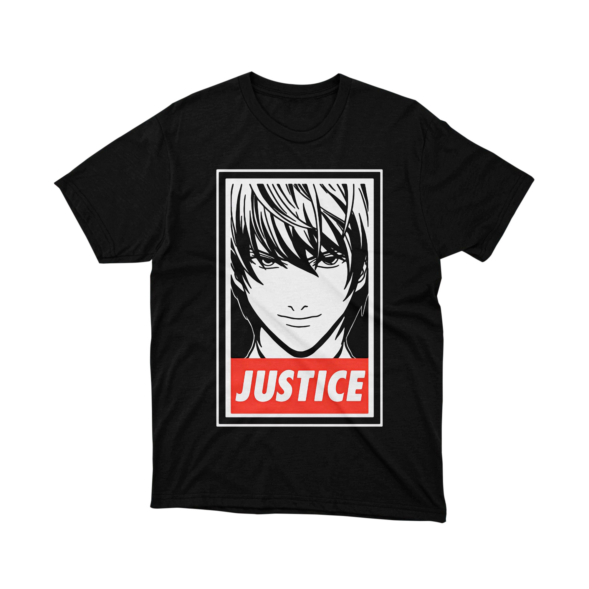 Death Note Light Yagami Justice Poster Style Manga Face T Shirt