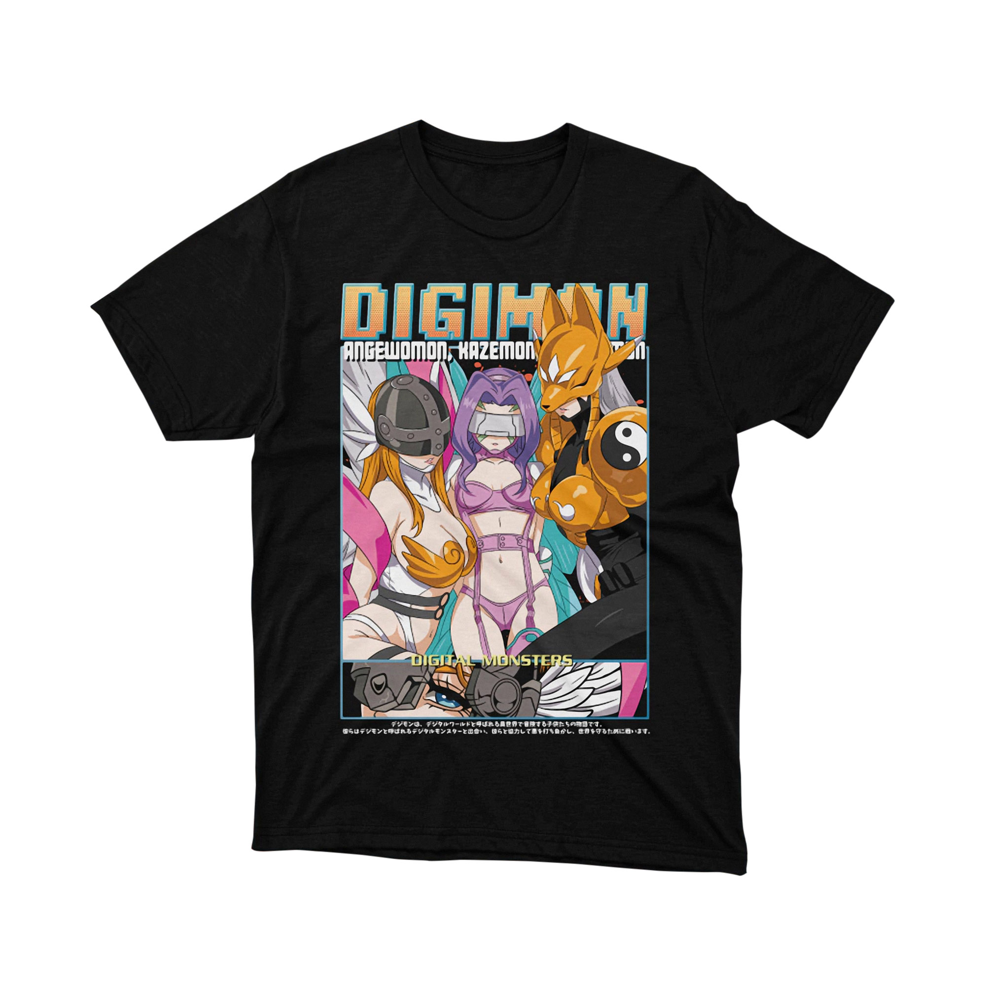 Digimon Angewomon Kazemon Digital Monsters Anime T Shirt Legendary Otaku Graphic