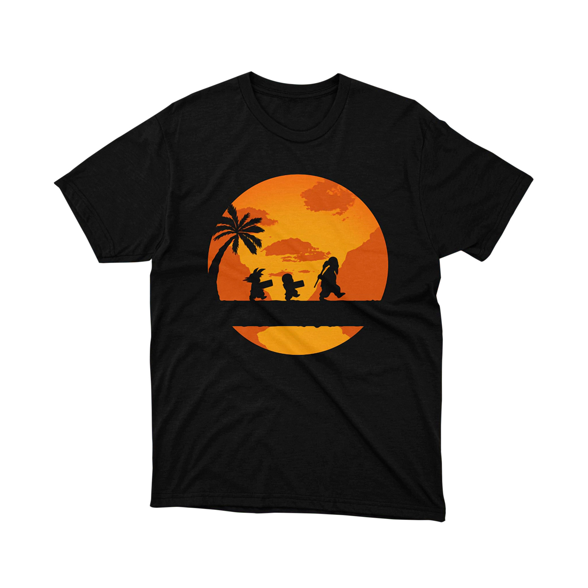 Dragon Ball Adventure Sunset Tee Unisex Anime Graphic Shirt Japanese Manga Style Silhouette Gift for Anime Fans
