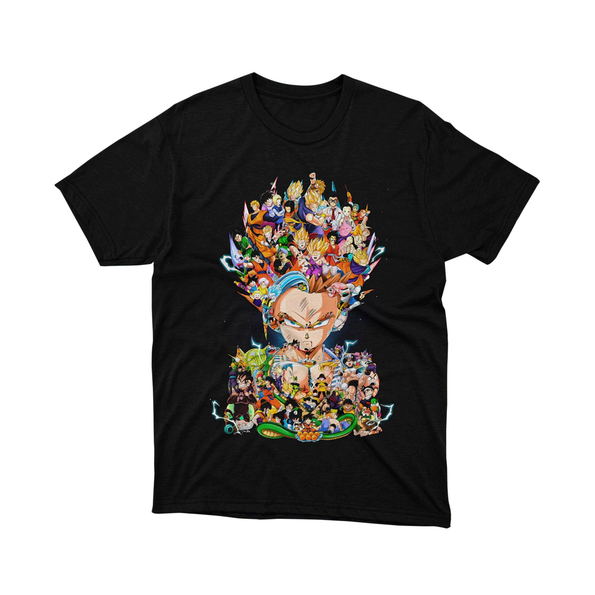 Dragon Ball Super Collage Tee Unisex Anime Graphic Shirt Japanese Manga Style Colorful Art Gift for Anime Lovers