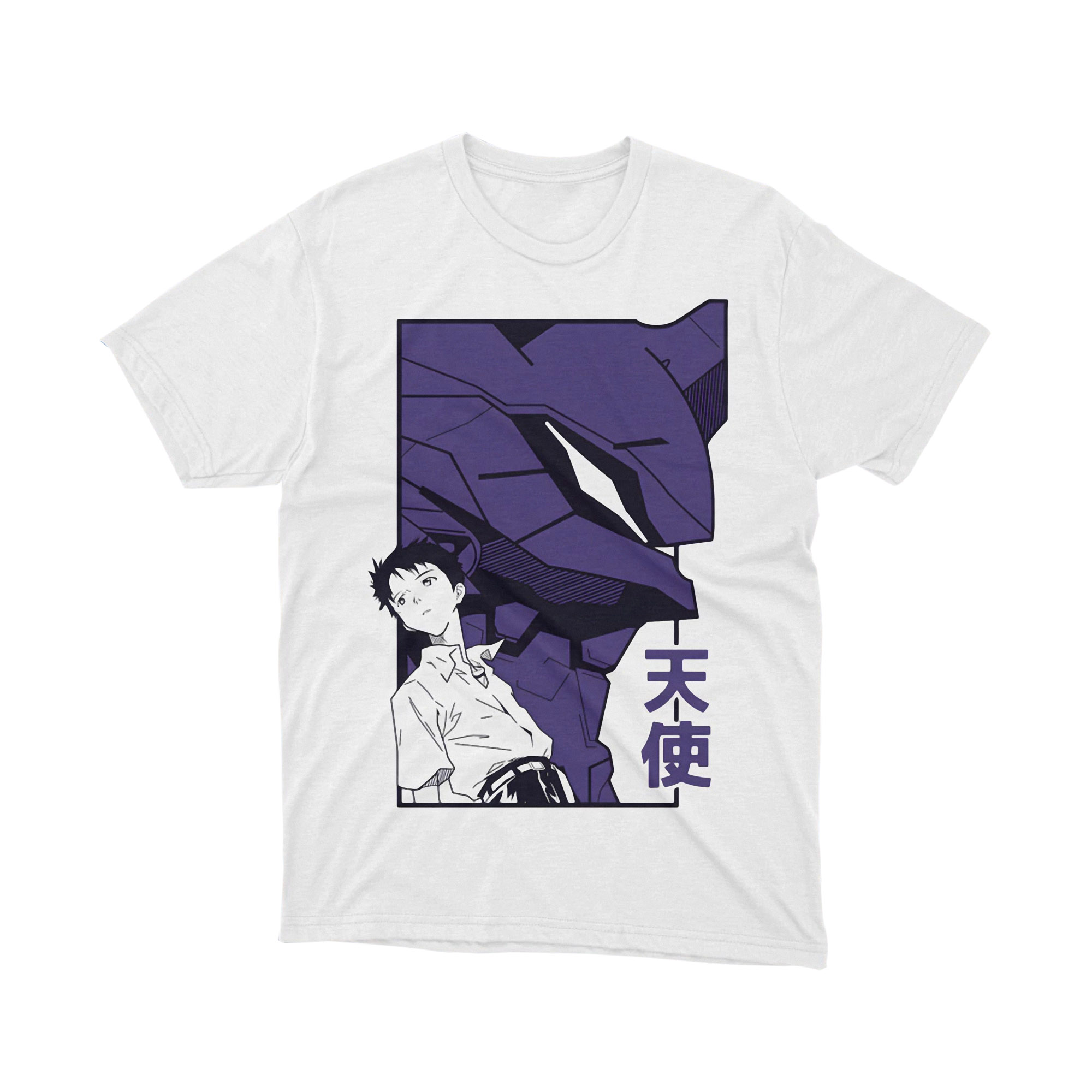 Evangelion Shinji Ikari and Eva Unit 01 Manga Style T Shirt Anime Graphic Tee