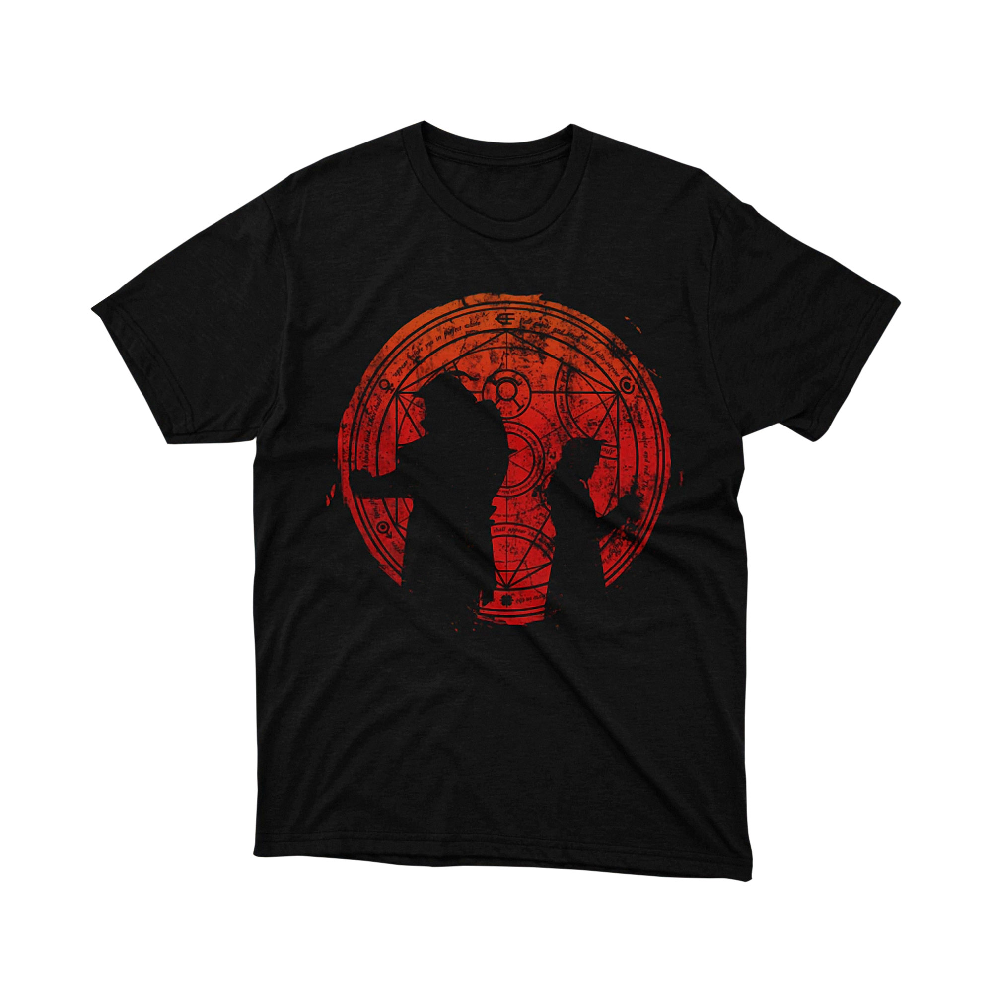Fullmetal Alchemist T Shirt Elric Brothers Silhouette Red Transmutation