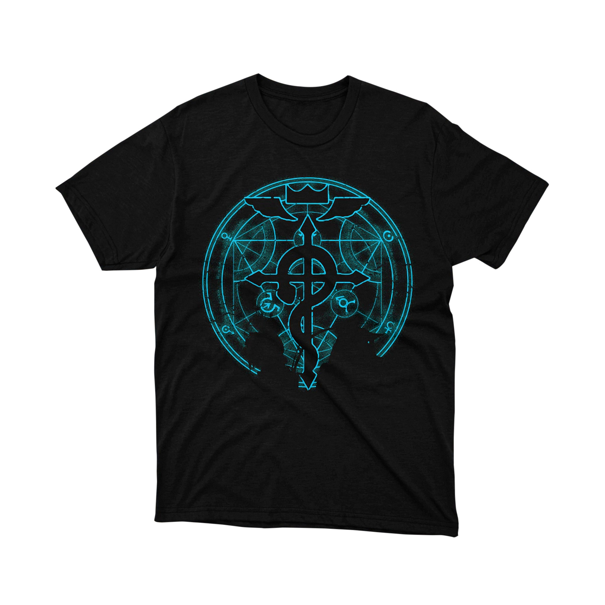 Fullmetal Alchemist T Shirt Flamel Blue Transmutation Circle Symbol