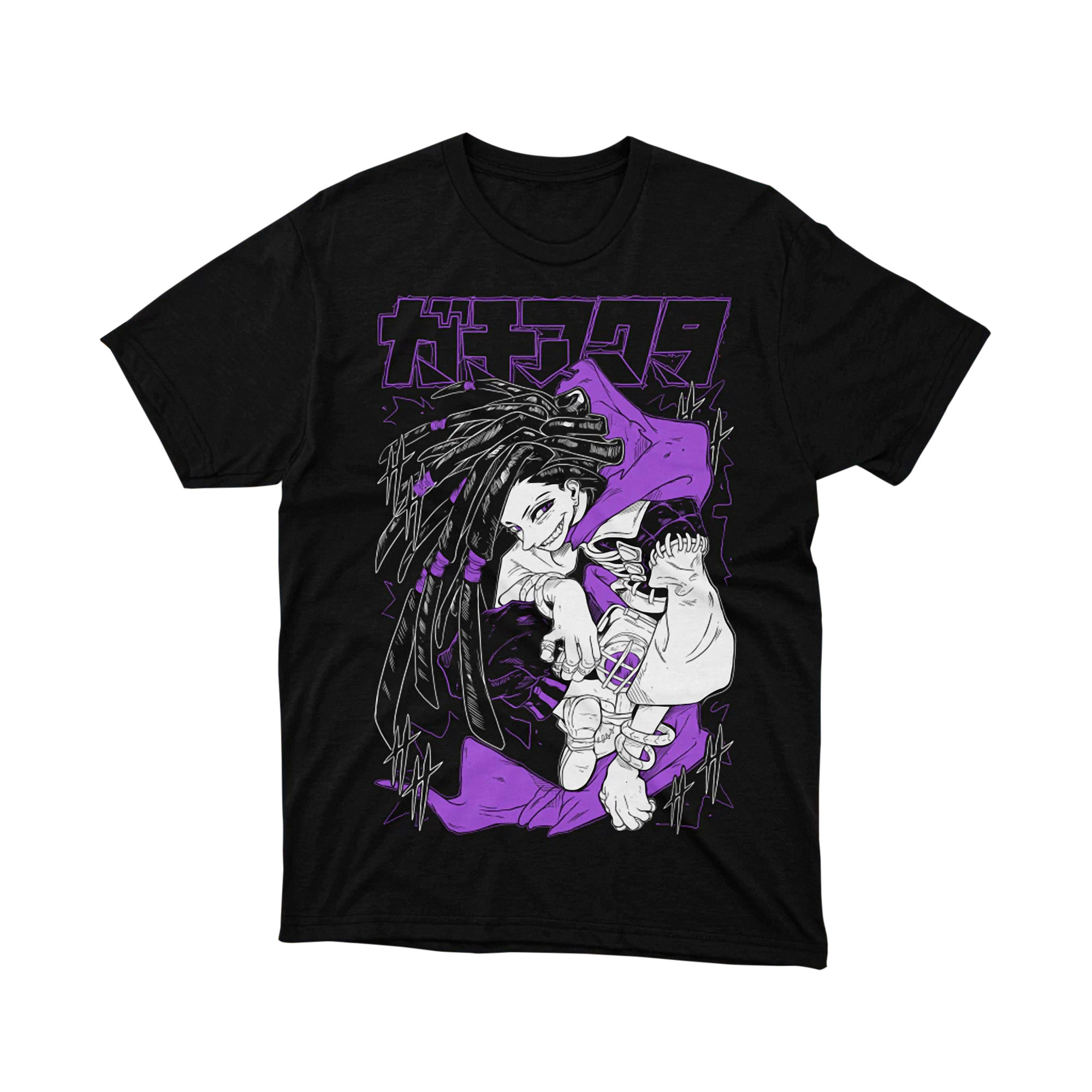 Gachiakuta T Shirt Female Character Purple Dreadlocks Anime Manga