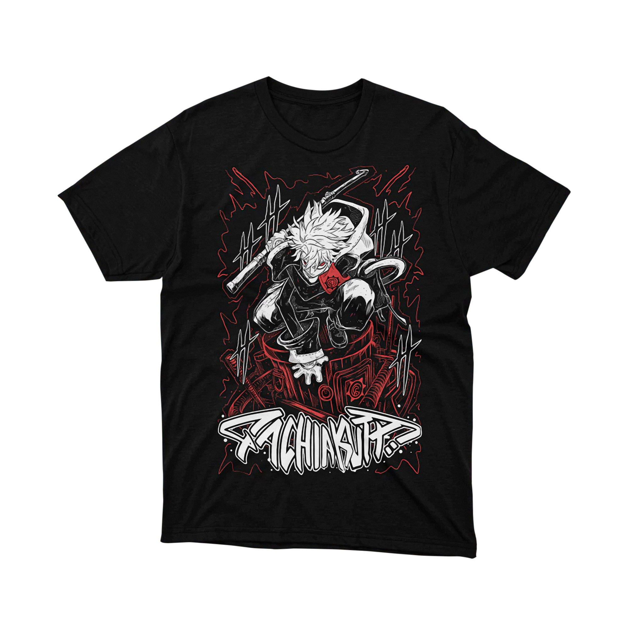 Gachiakuta T Shirt Rudo Surebrec Action Pose Red Black Anime