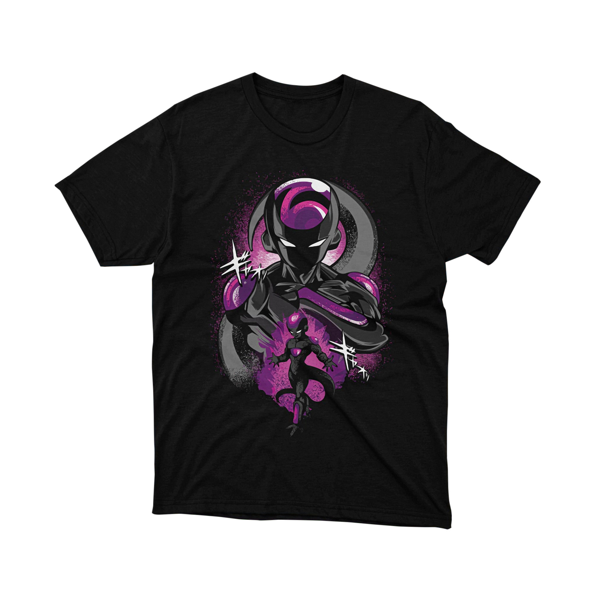 Galactic Warrior Purple Aura Tee Unisex Anime Graphic Shirt Japanese Manga Style Space Energy Gift for Fans