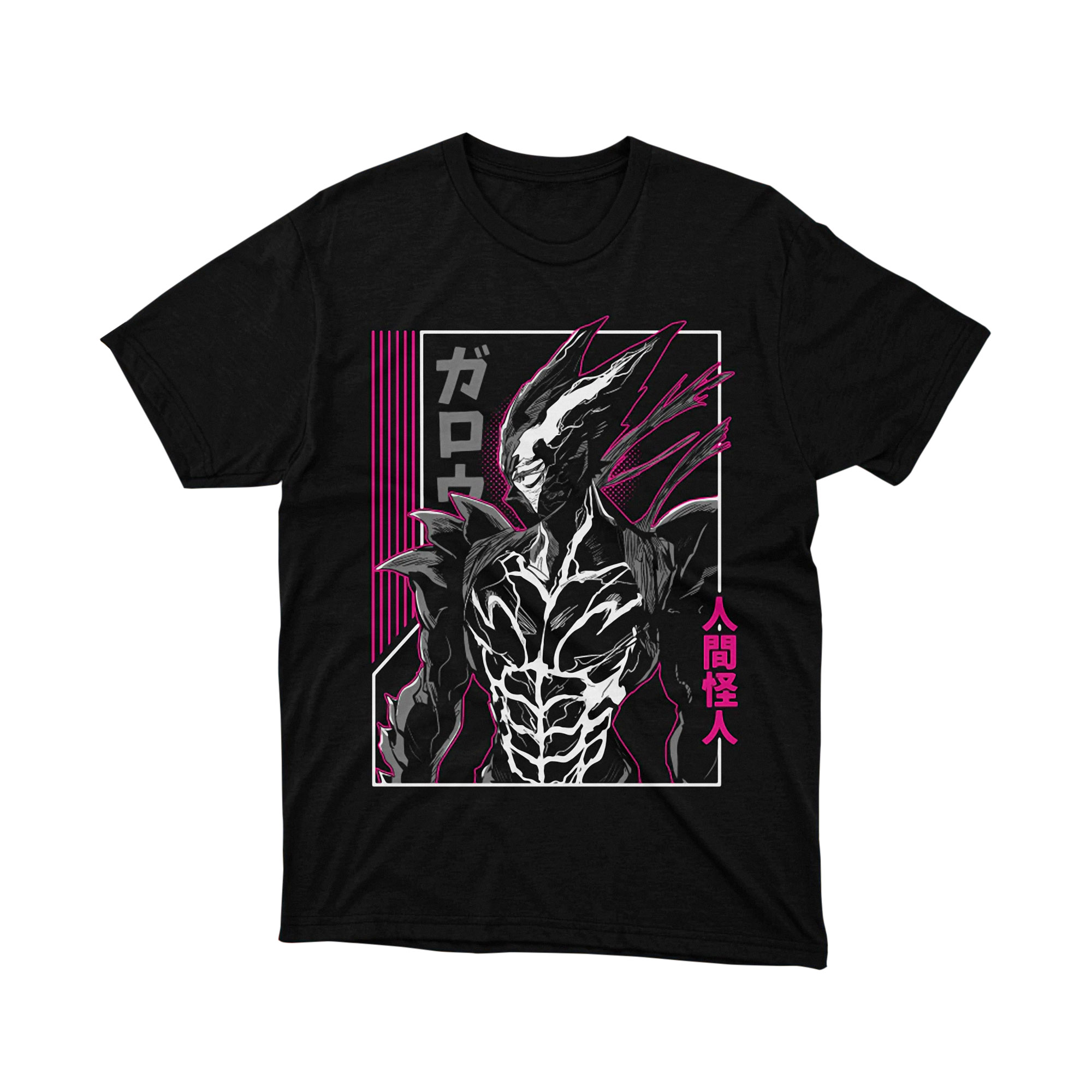 Garou Monster Human Pink Neon Urban One Punch Villain T Shirt