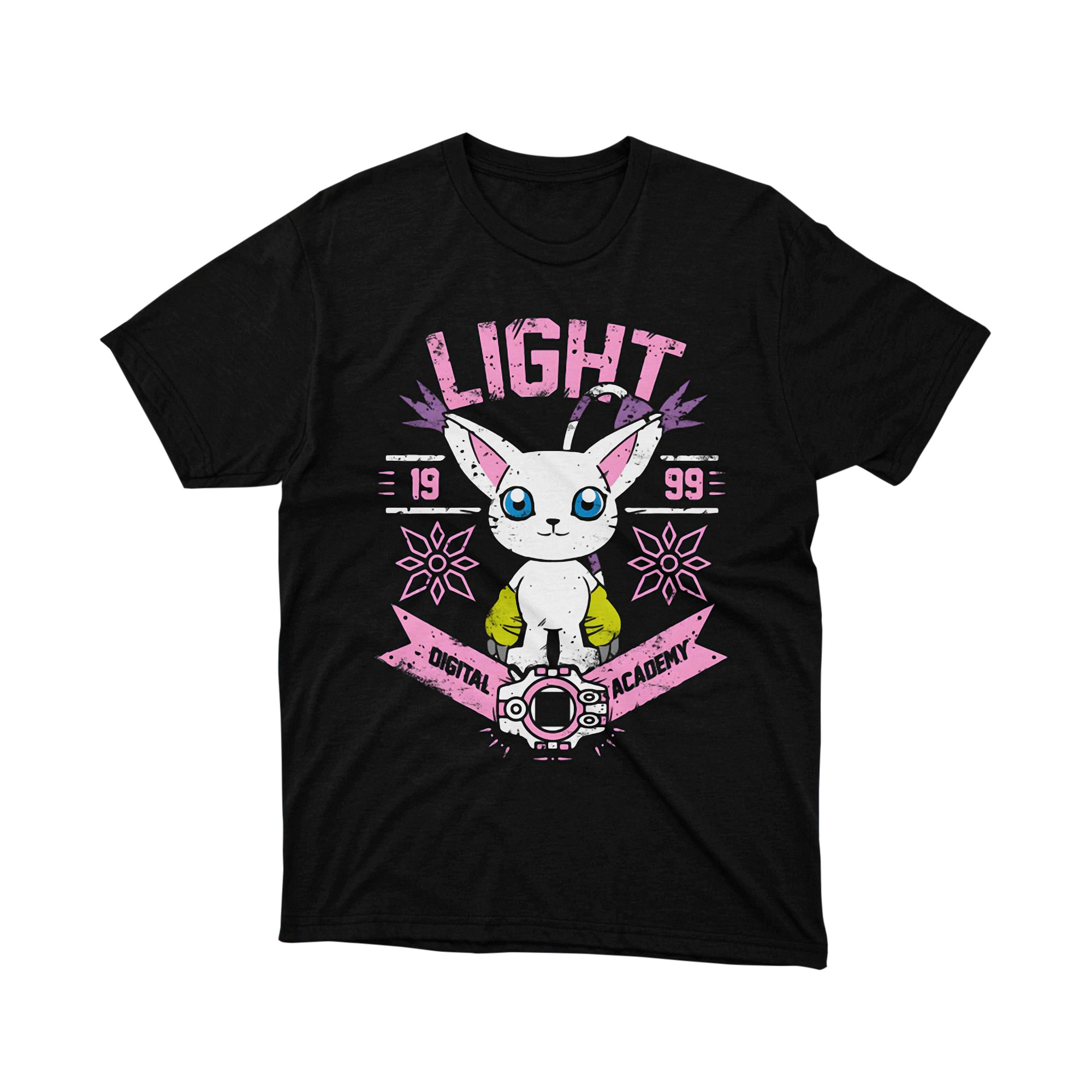 Gatomon Light Crest Digimon Anime T Shirt Otaku Digital Monster Cute 1999