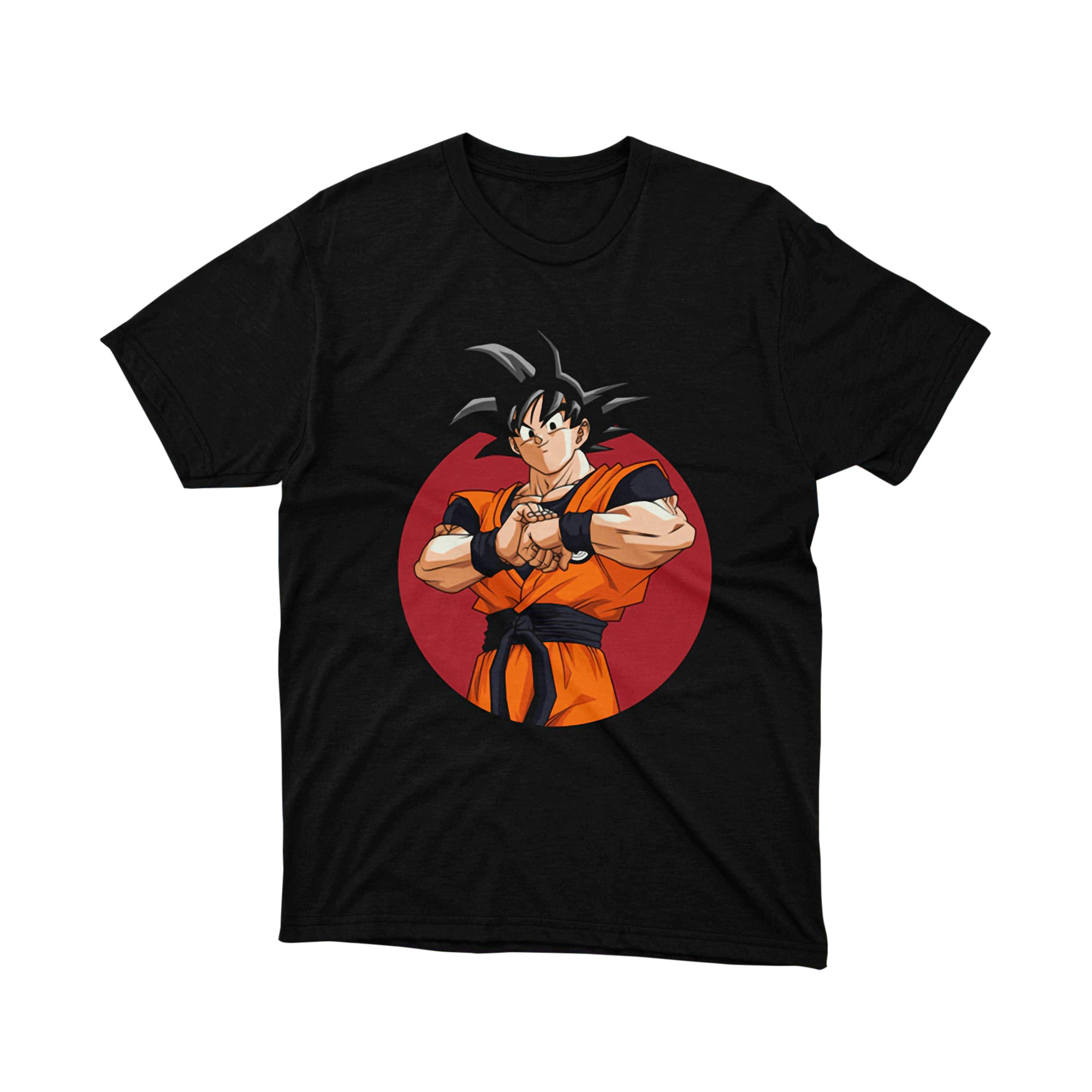 Goku Training Pose Tee Unisex Anime Graphic Shirt Japanese Manga Style Circle Design Gift for Anime Fans