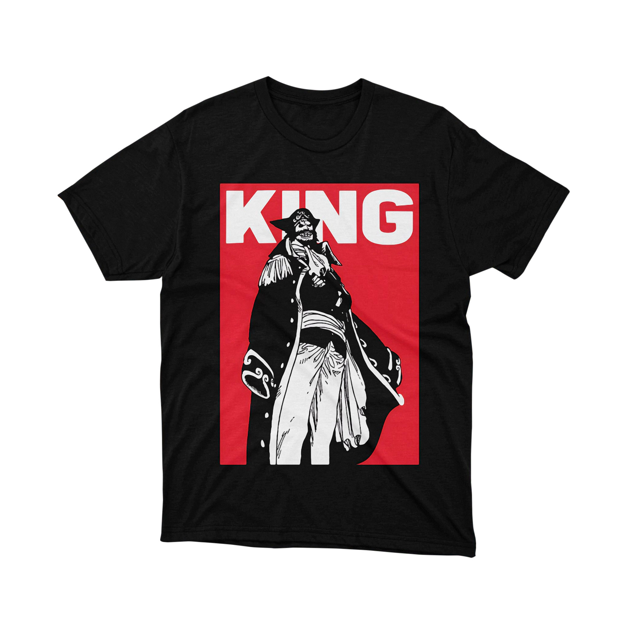 Gol D Roger Pirate King Red Box Style One Piece Legend T Shirt