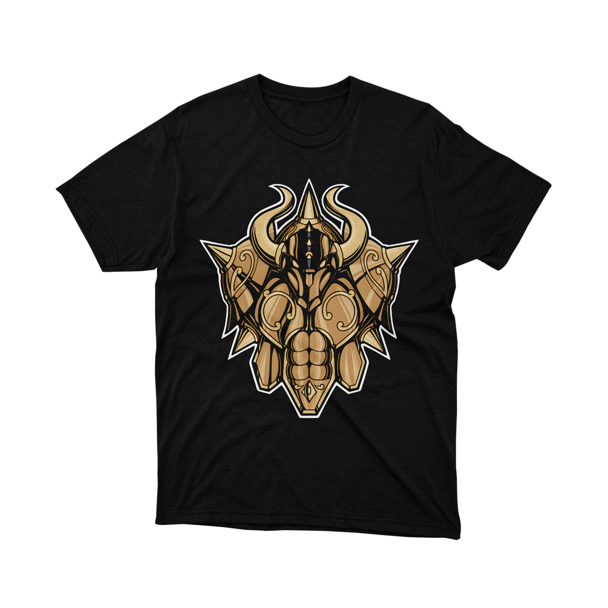 Gold Aries Saint Armor T Shirt Anime Graphic Tee Unisex Japanese Manga Shirt for Fans Classic Gift for Men and Women